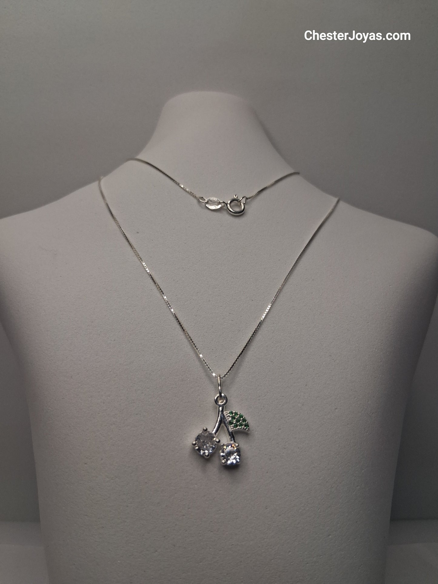 Collar - Cadena (Veneciana) c/ Dije Cere Blanco - Plata 925 - Dama.