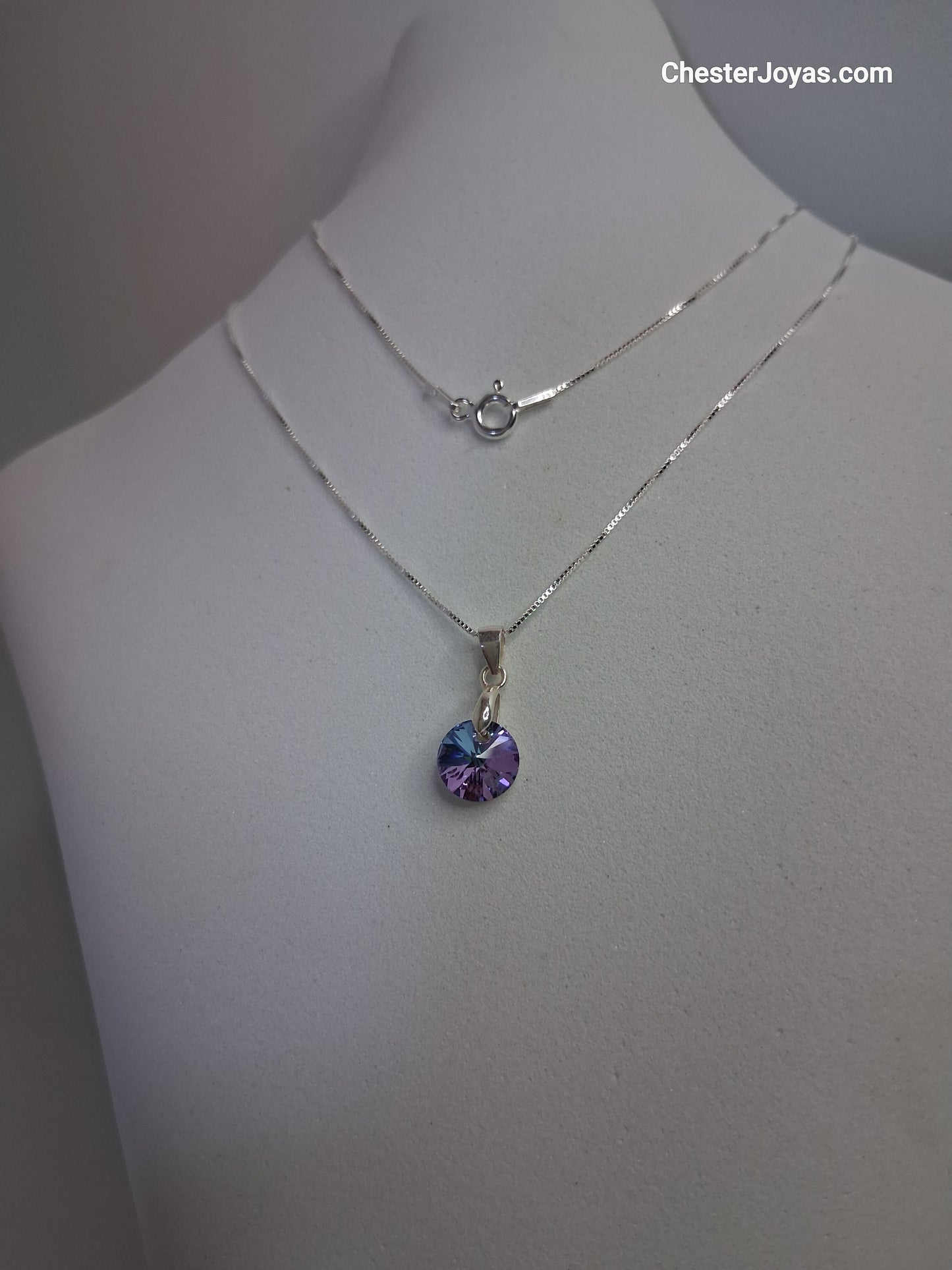 Collar - Swarovski (violeta) - Plata925 - Dama.