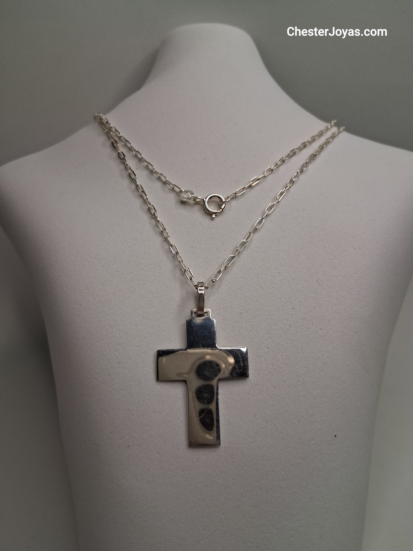 Collar - Forcet Mini x 60 cms - Cruz Chata - Plata925 - Caballero.