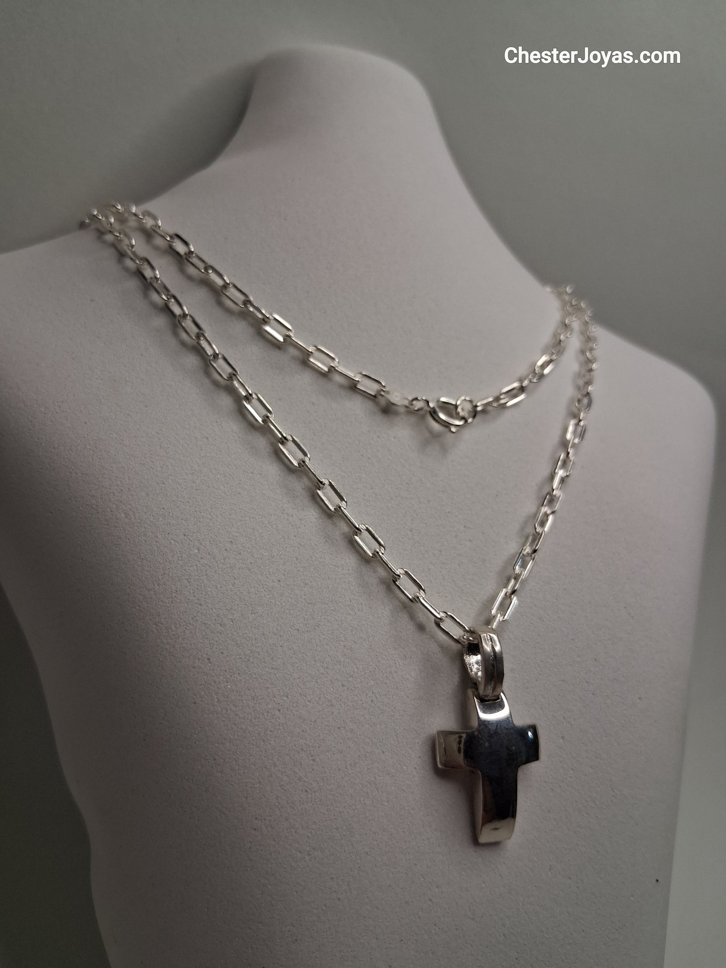 Collar - Forcet F-80 x 65 cms - Cruz Bombe - Plata925 - Caballero.