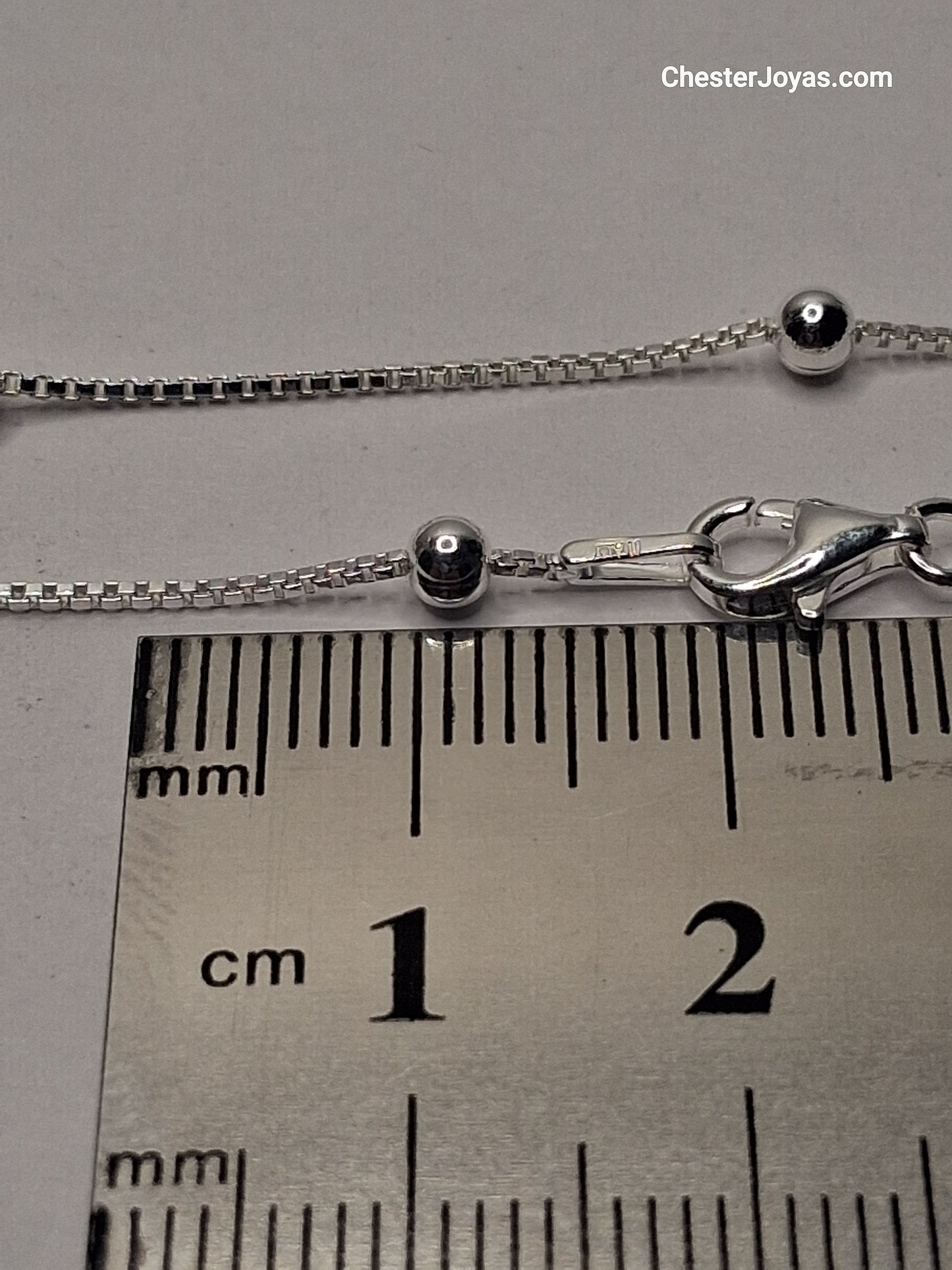 Collar - Cadena Veneciana con Bolas x 45 cm - Plata925.