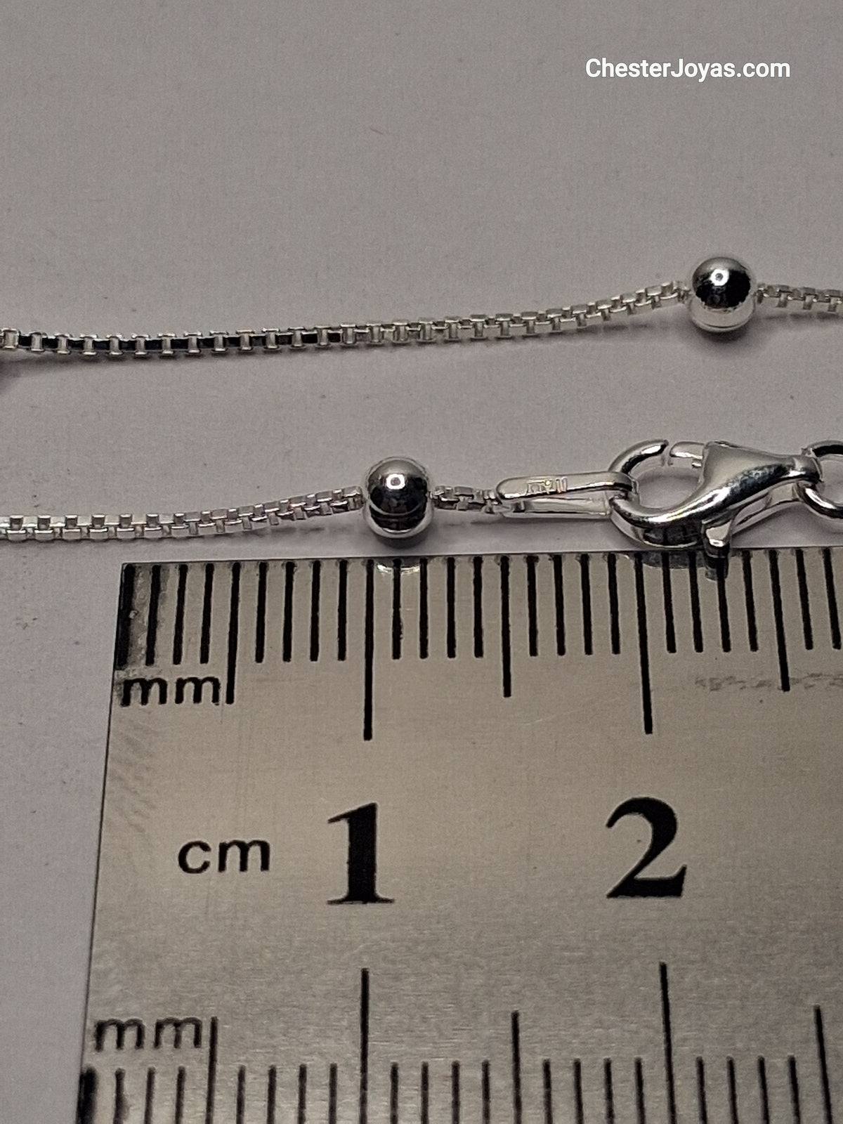 Collar Cadena Veneciana con Bolas x 45 cm Plata 925