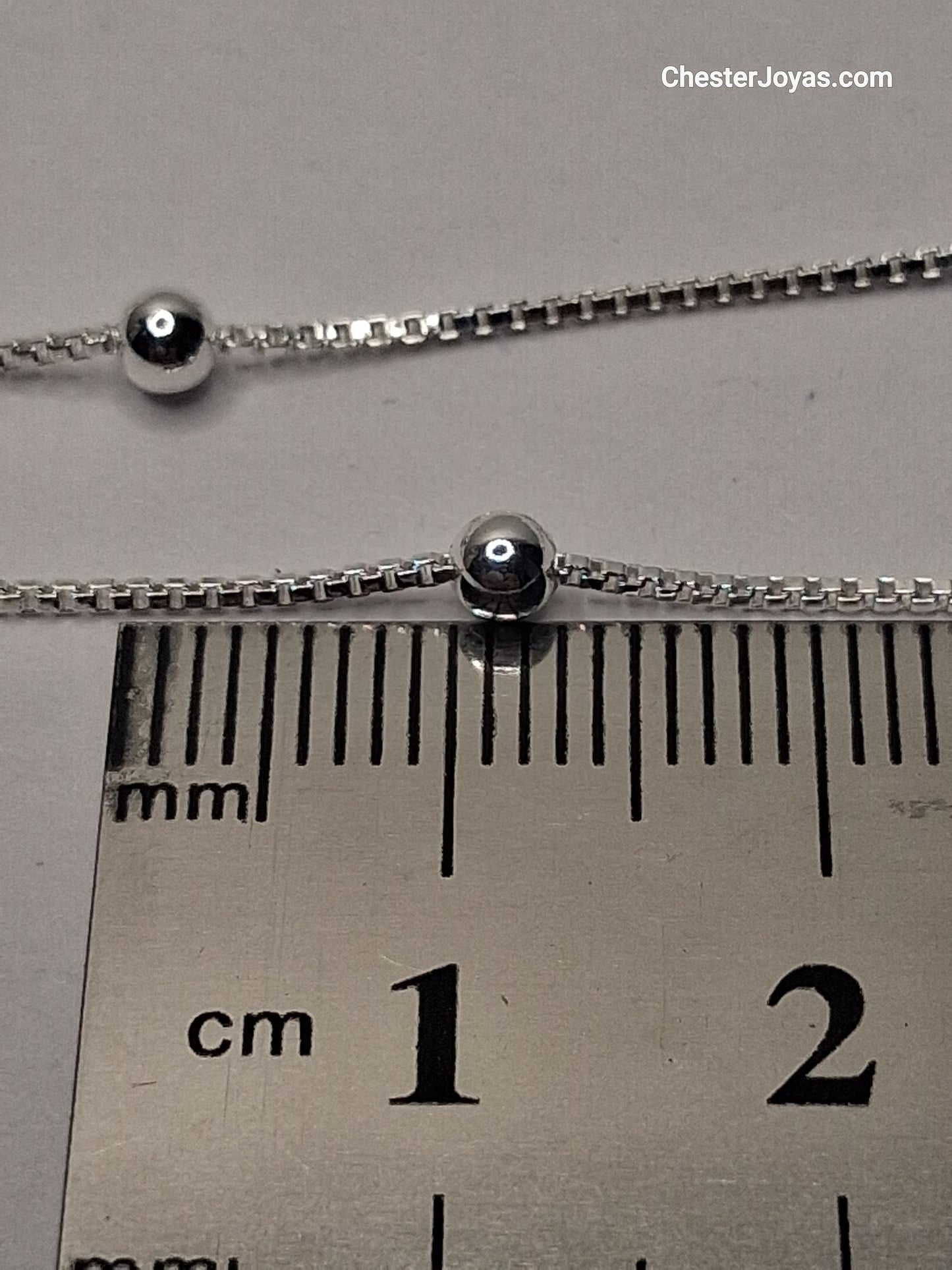 Collar - Cadena Veneciana con Bolas x 40 cm - Plata925.