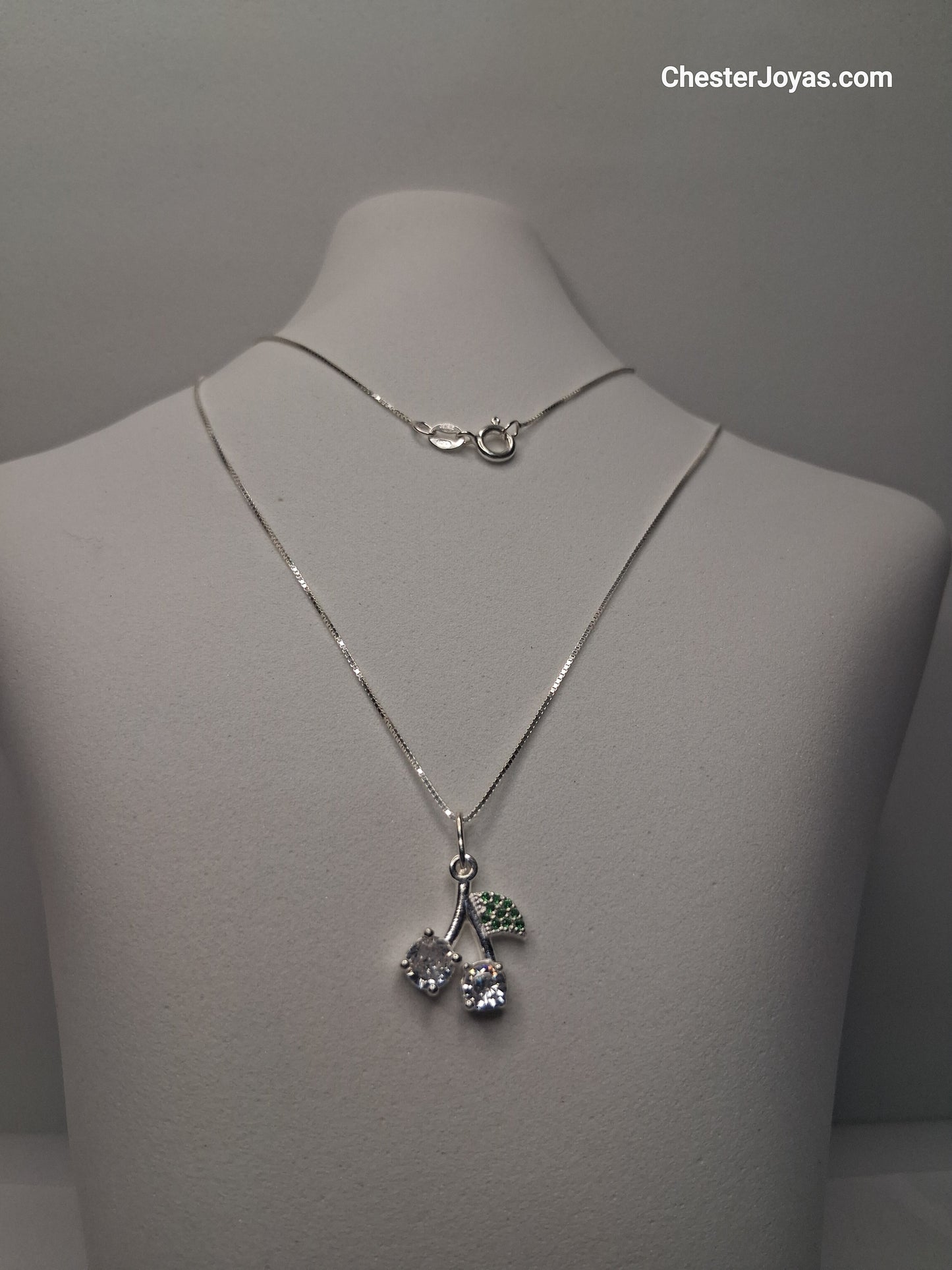 Collar - Cadena (Veneciana) c/ Dije Cere Blanco - Plata 925 - Dama.