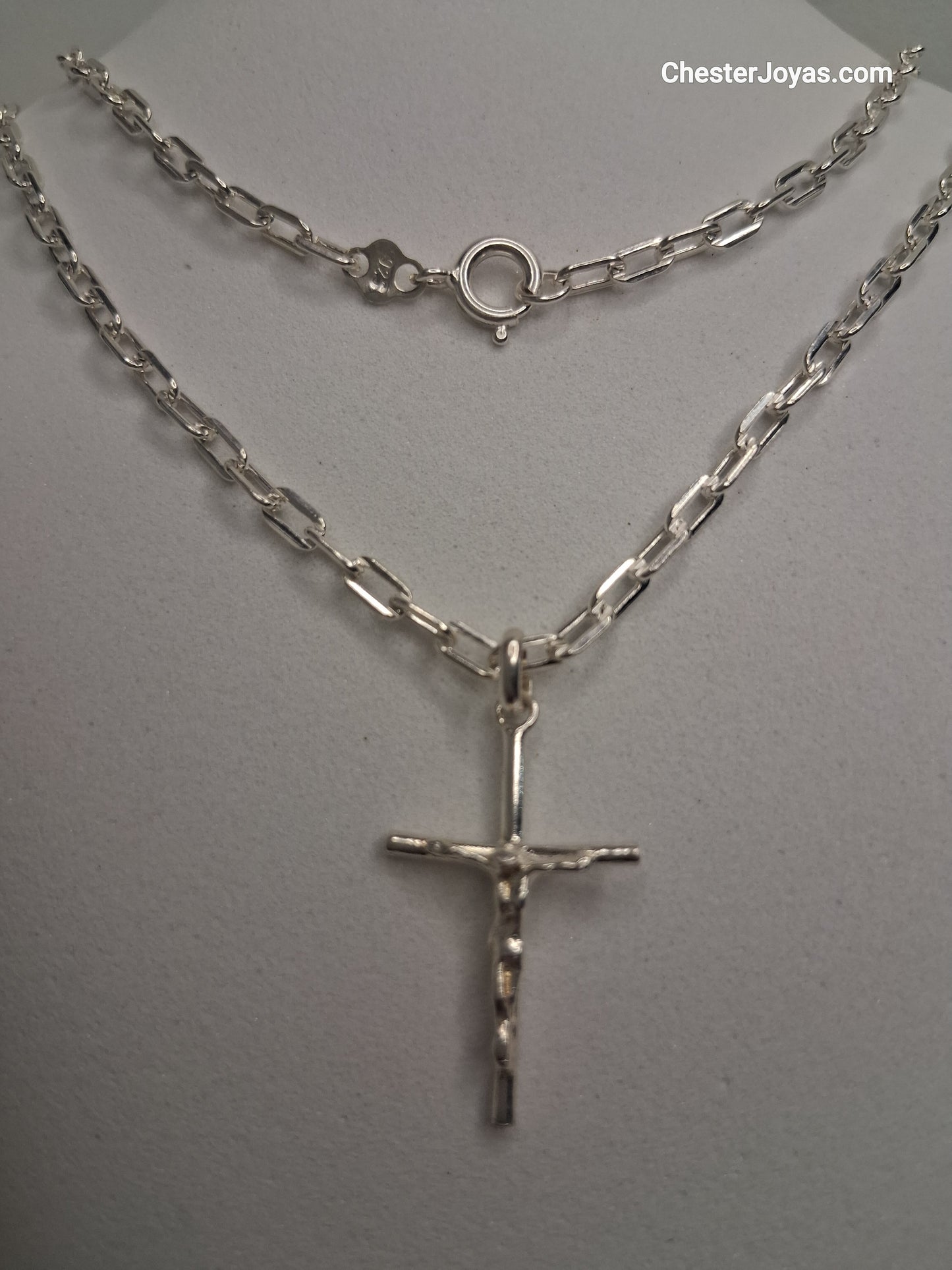 Collar - Forcet F-80 x 65 cms - Cruz - Plata925 - Caballero.