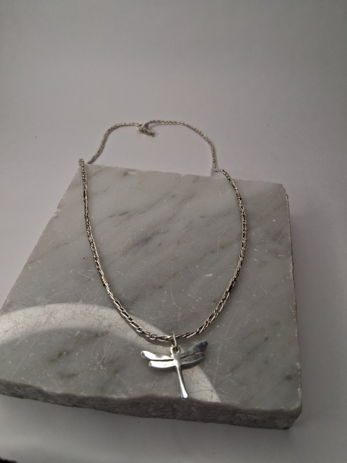 Collar - Plata y Oro - x 45 cms - dije Libélula Plata925 - Dama.