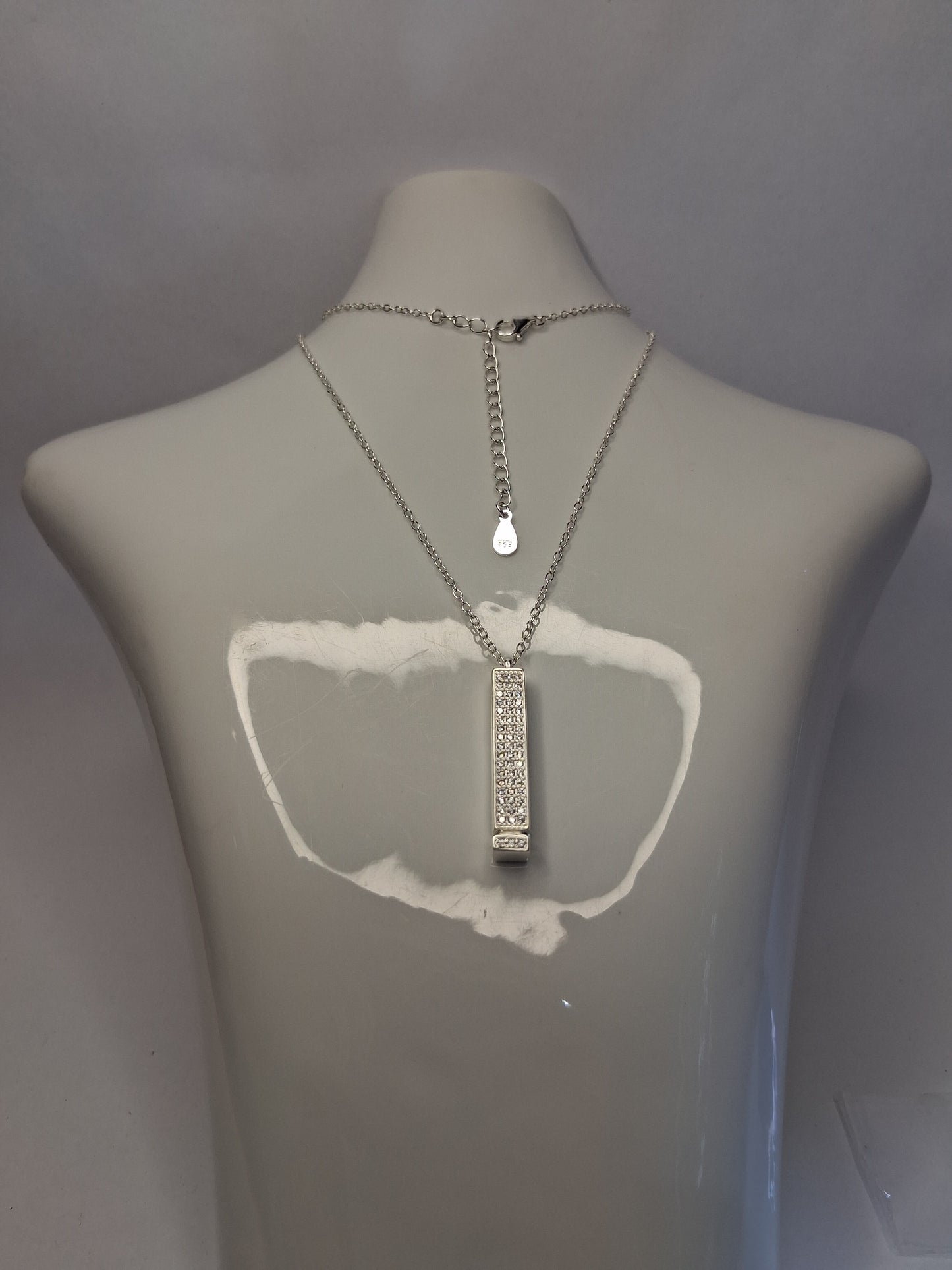 Collar - Colgante retráctil Tipo Cajon Dos Piesas (Regulable) - Plata925 - Dama.