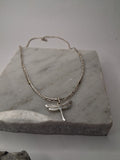 Collar Cadena Plata y Oro x 45 cm con Dije Libélula - Dama