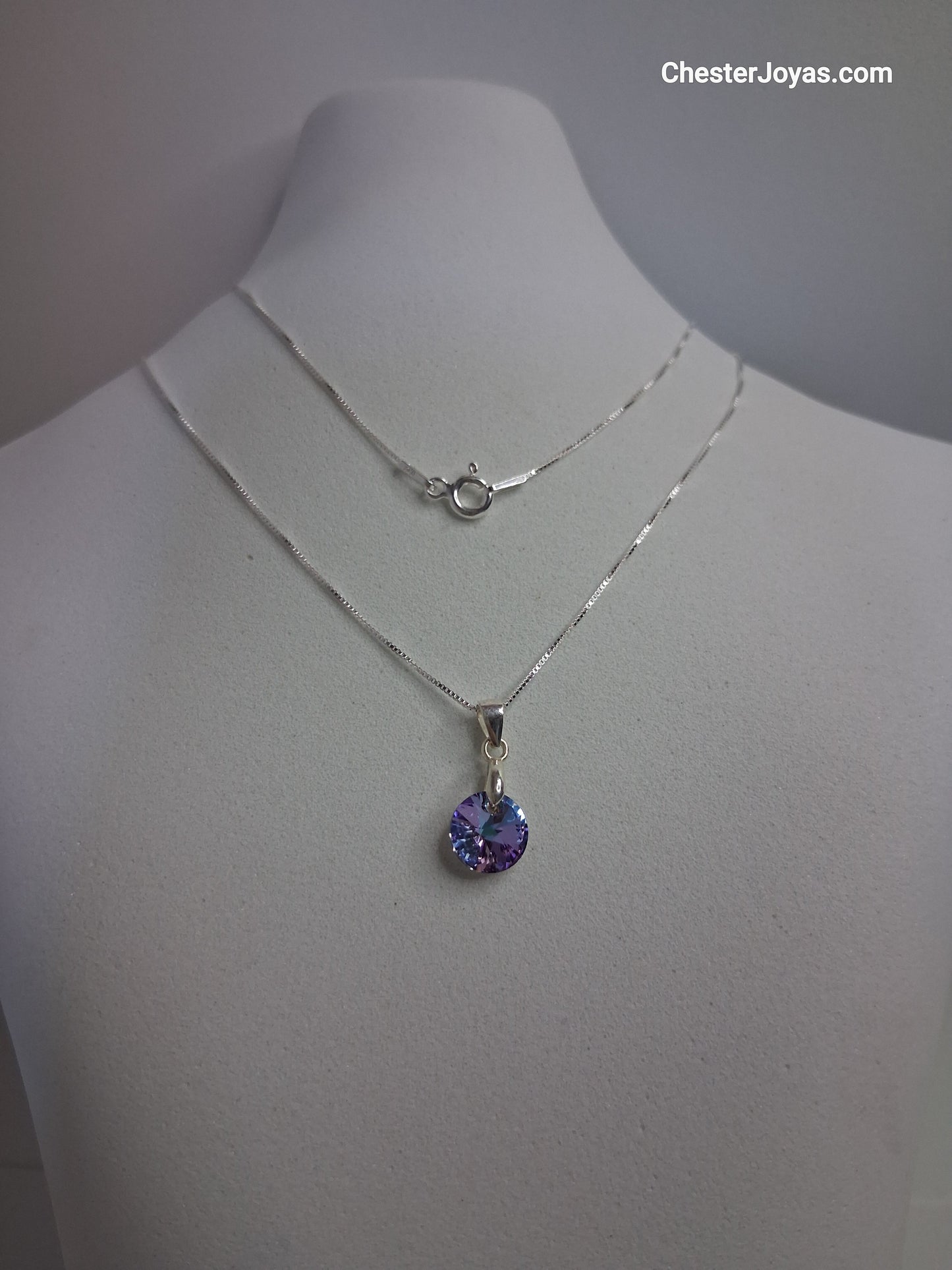 Collar - Swarovski (violeta) - Plata925 - Dama.