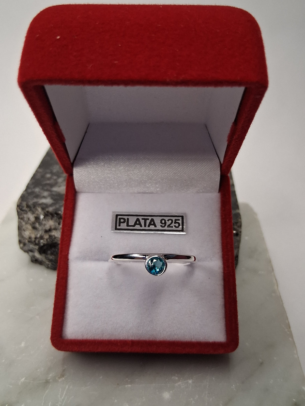 Anillo Cielo Estrellado Plata 925 para Mujer - Piedra Azul Cielo