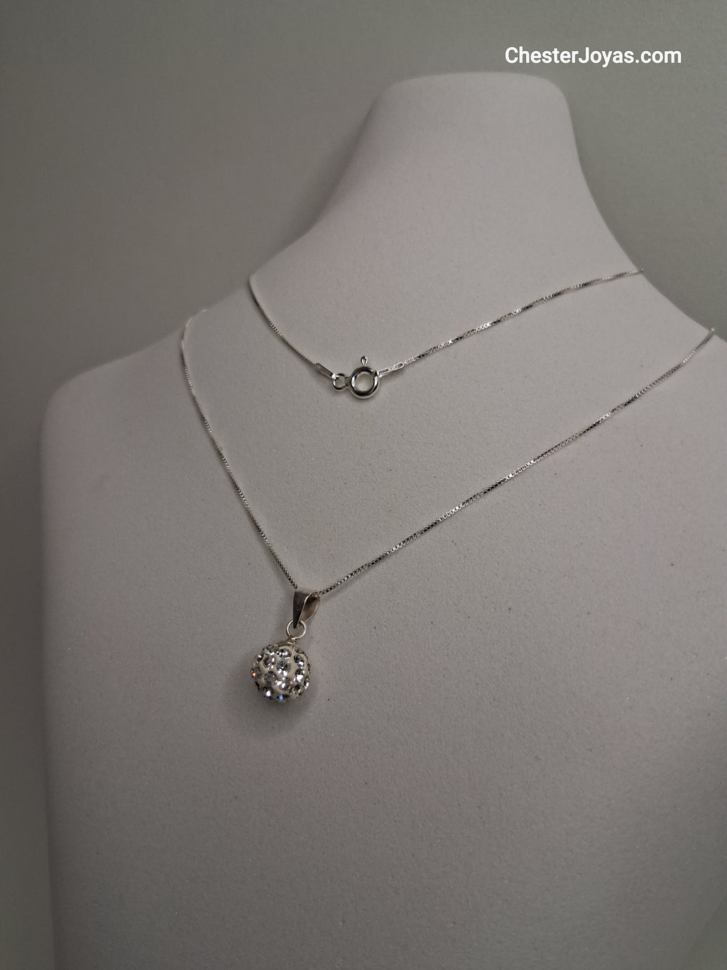 Collar Cadena a Elección Dije Bolita de Fuego con Piedras Plata 925 - Dama