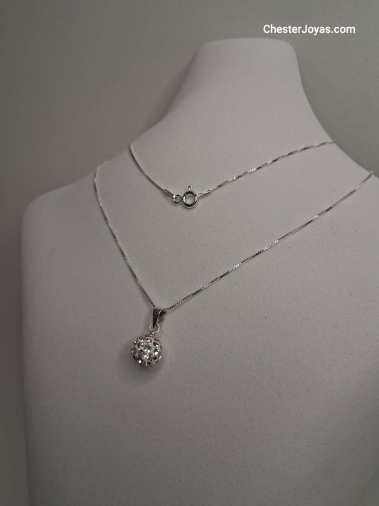 Collar - Bolita de fuego - cadena a elección - Plata925 - Dama.