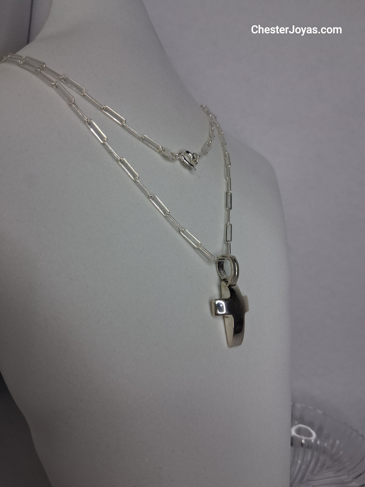 Collar - FL60 x 70 cms - Cruz Bombe - Plata925 - Caballero.