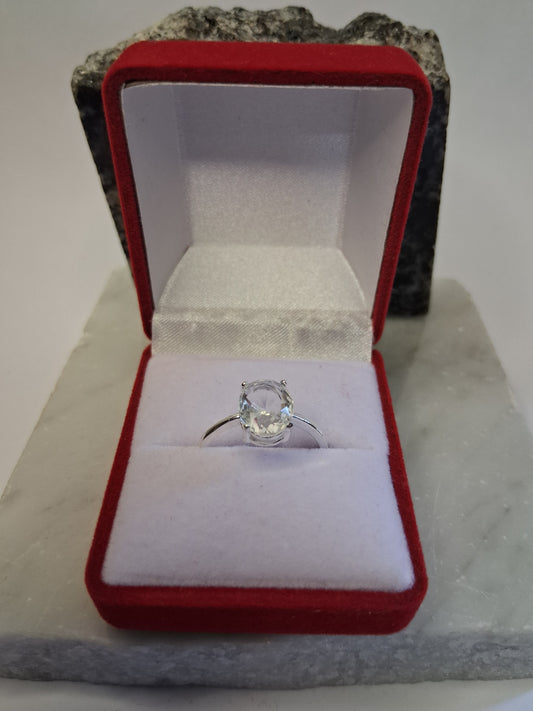 Anillo PIEDRA BLANCA - Medida 18 - Plata925 - Dama.