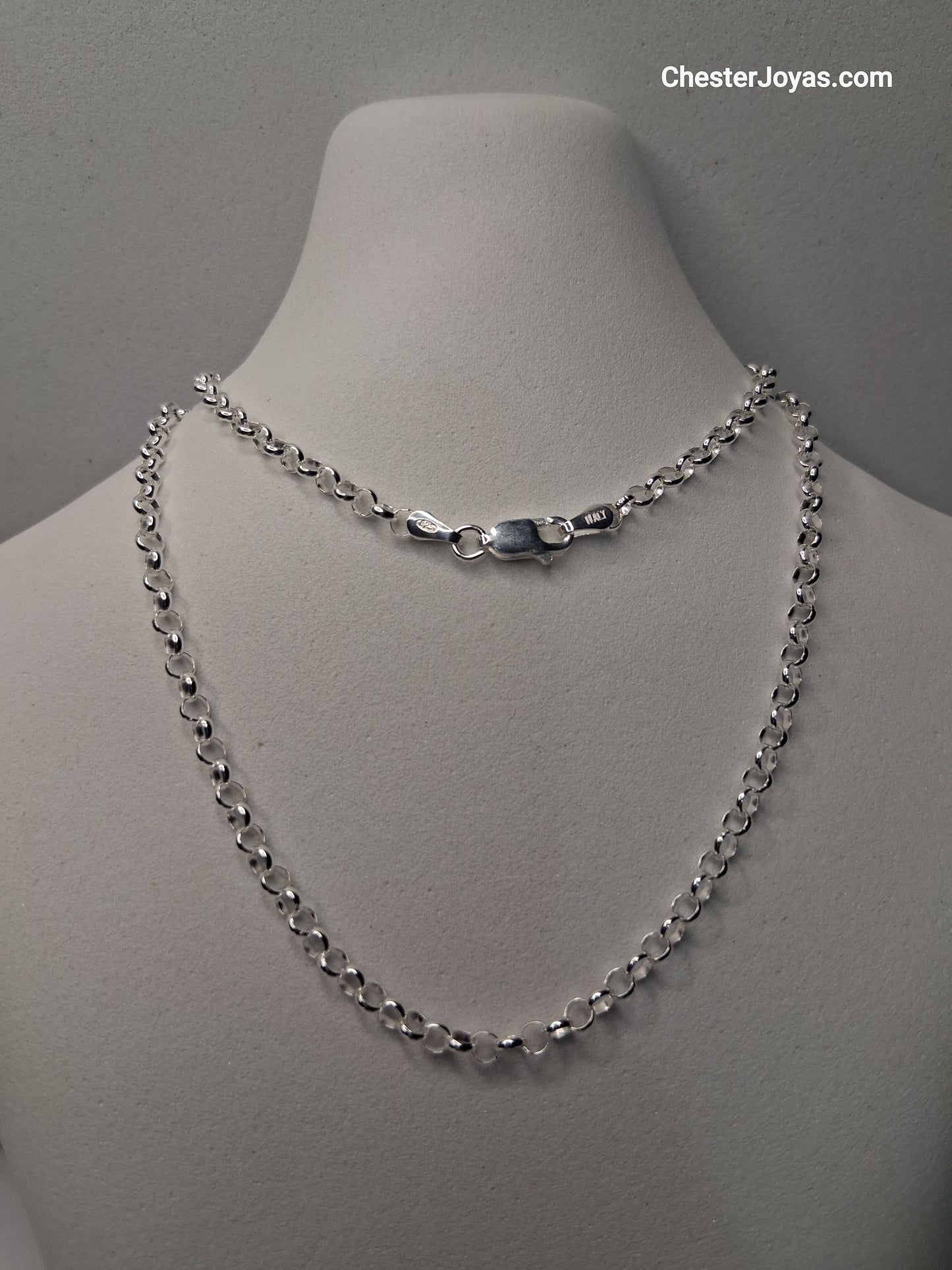 Collar - Cadena Rolo N° 1 - Belcher x 45 Cms - Plata925.