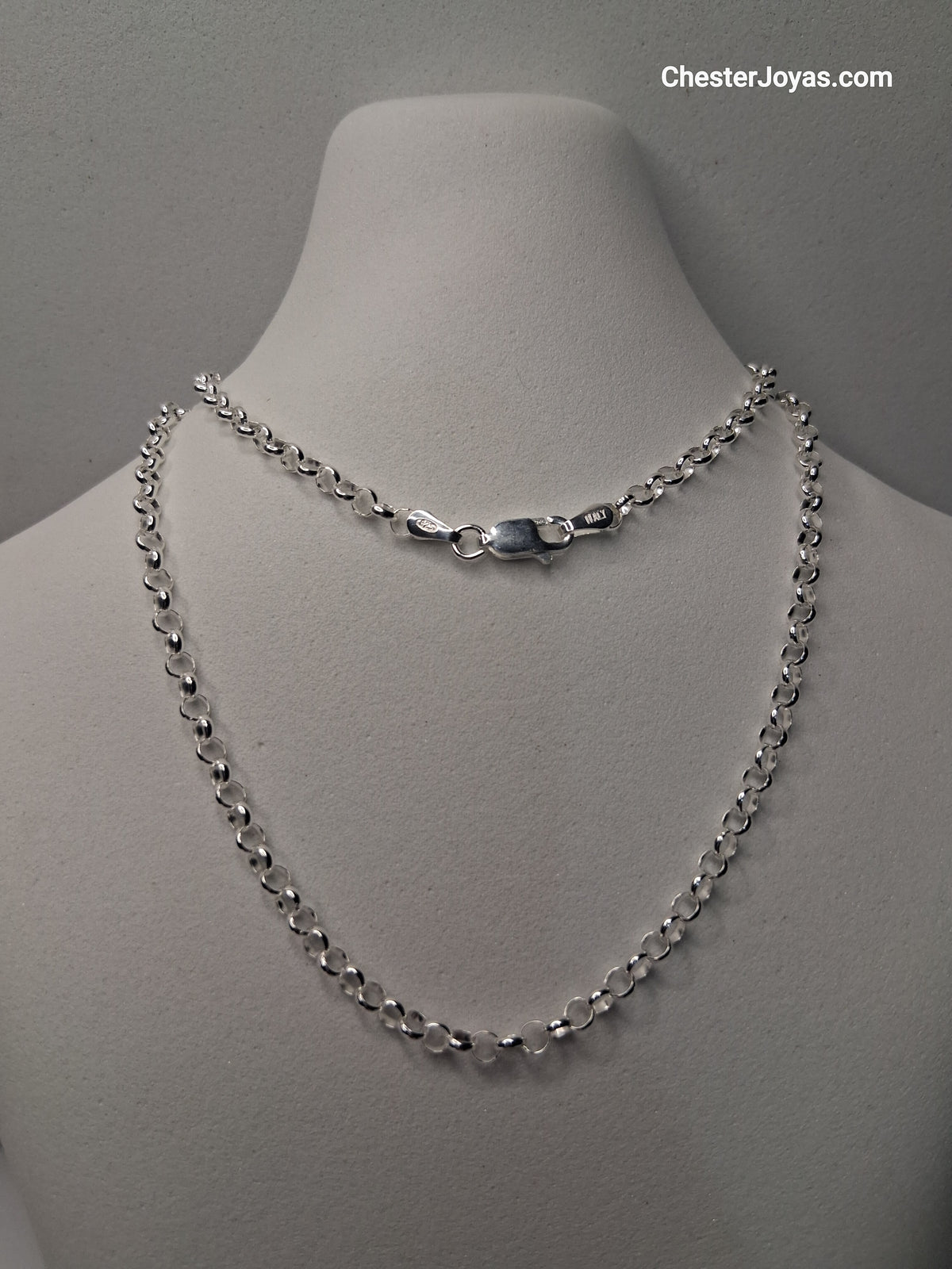 Collar Cadena Rolo N° 1 Belcher x 45 cm Plata 925