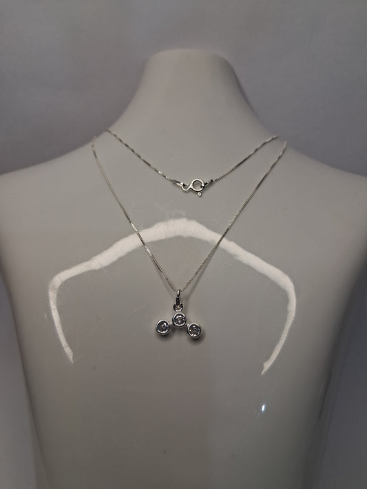 Collar - BRUSELAS c/ Piedras Blancas - Plata925 - Dama.
