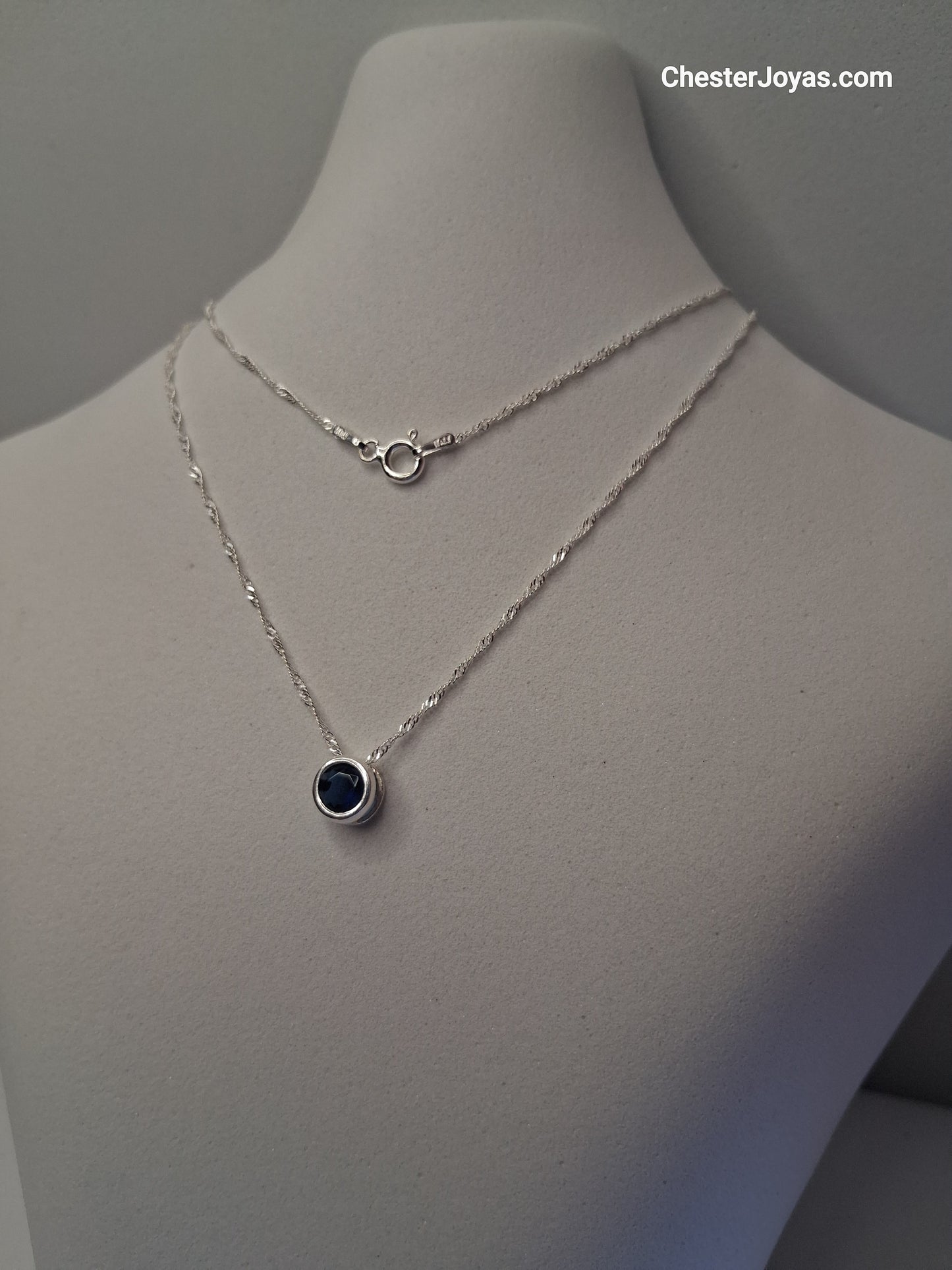 Collar - Susano (Azul) 7mm - Plata925 - Dama.