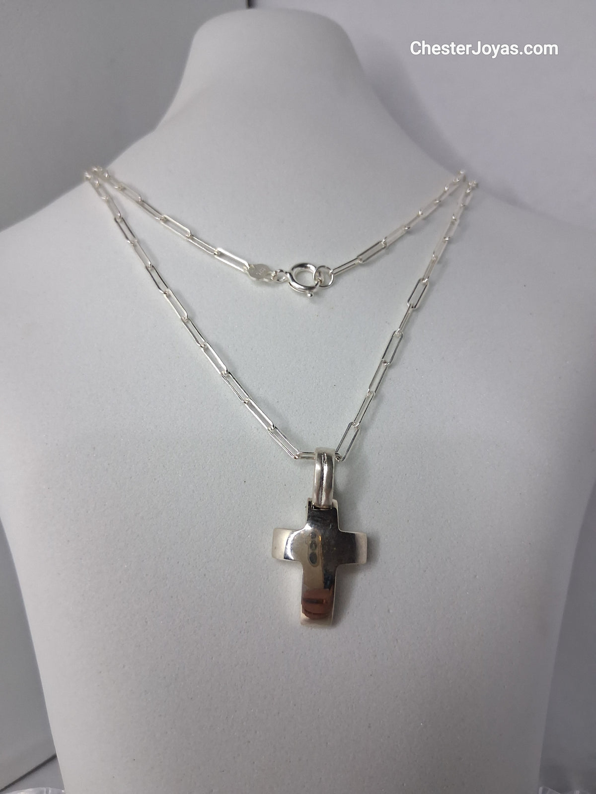 Collar - FL60 x 70 cms - Cruz Bombe - Plata925 - Caballero.
