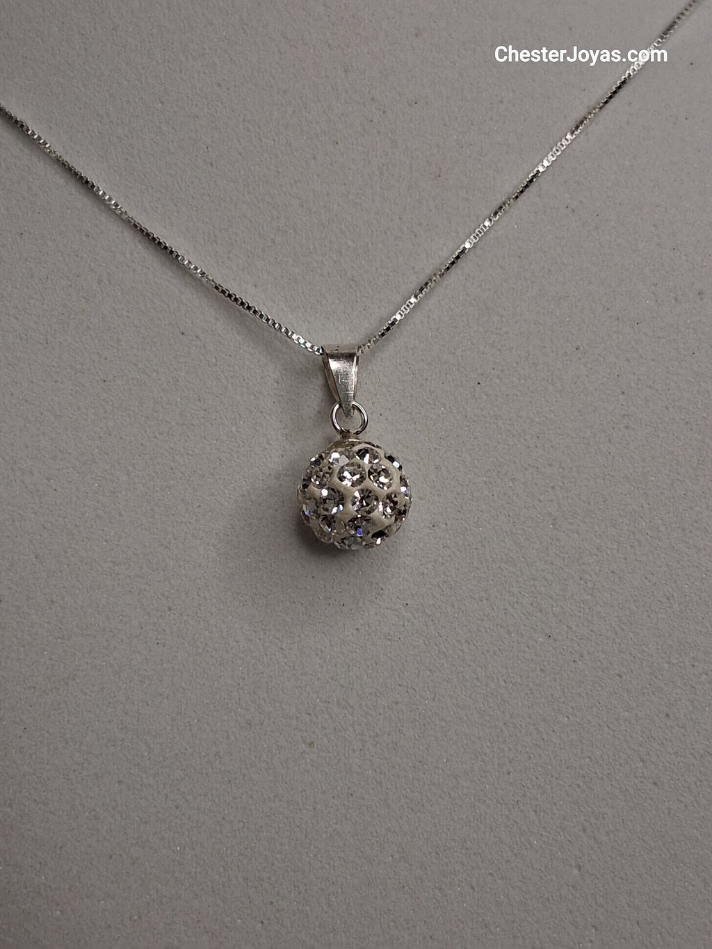 Collar Cadena a Elección Dije Bolita de Fuego con Piedras Plata 925 - Dama
