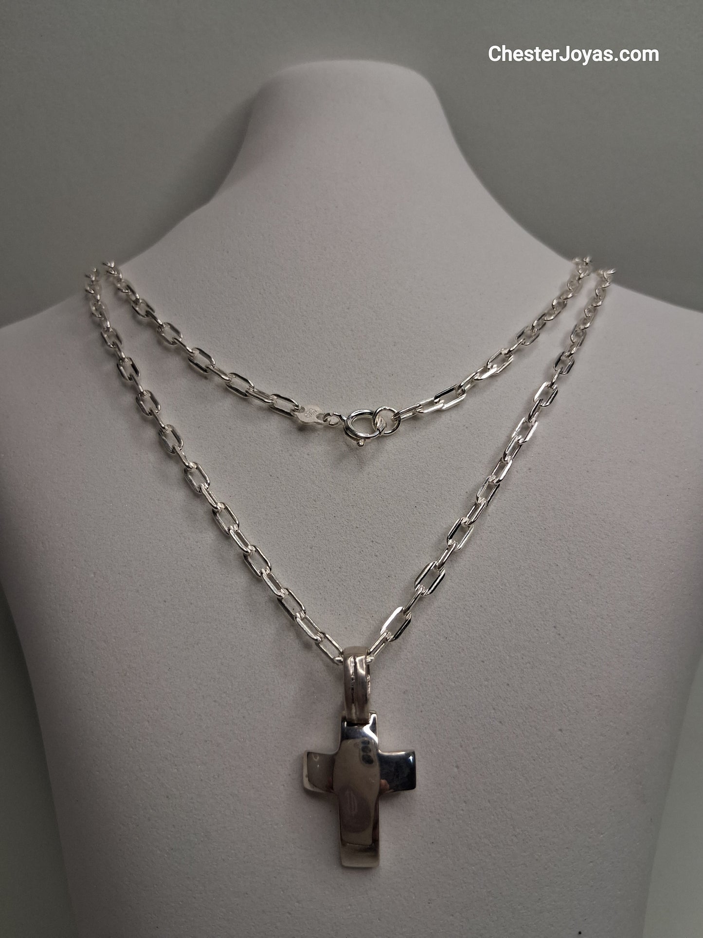 Collar - Forcet F-80 x 65 cms - Cruz Bombe - Plata925 - Caballero.