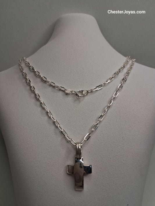 Collar - Forcet F-80 x 65 cms - Cruz Bombe - Plata925 - Caballero.
