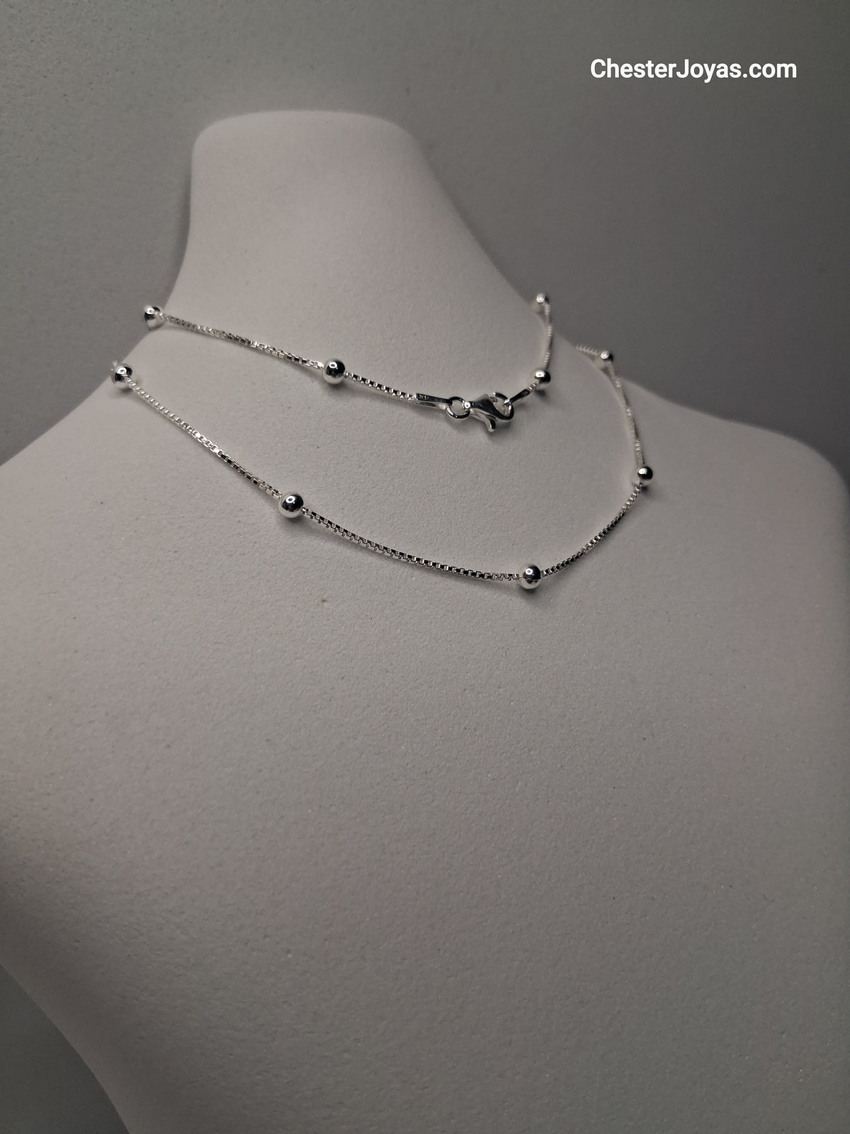 Collar Cadena Veneciana con Bolas x 40 cm Plata 925