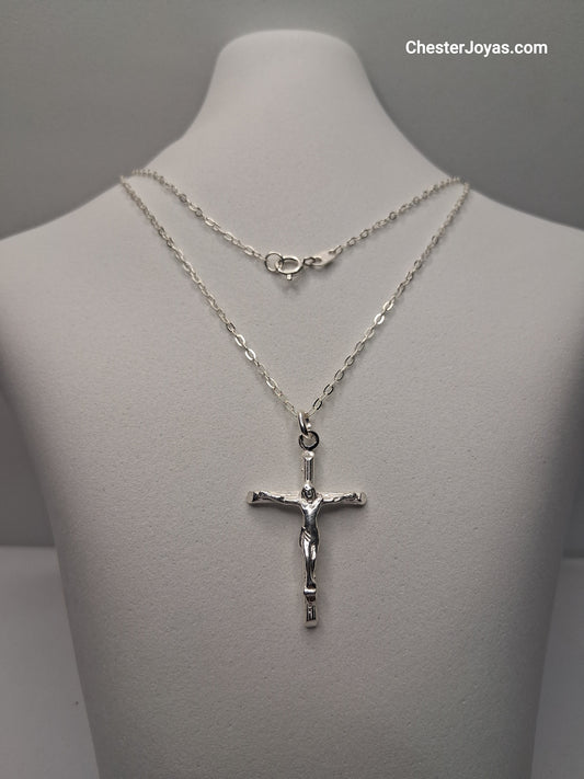 Collar - Mini Forcet x 50 cms - Cruz - Plata925 - Caballero.