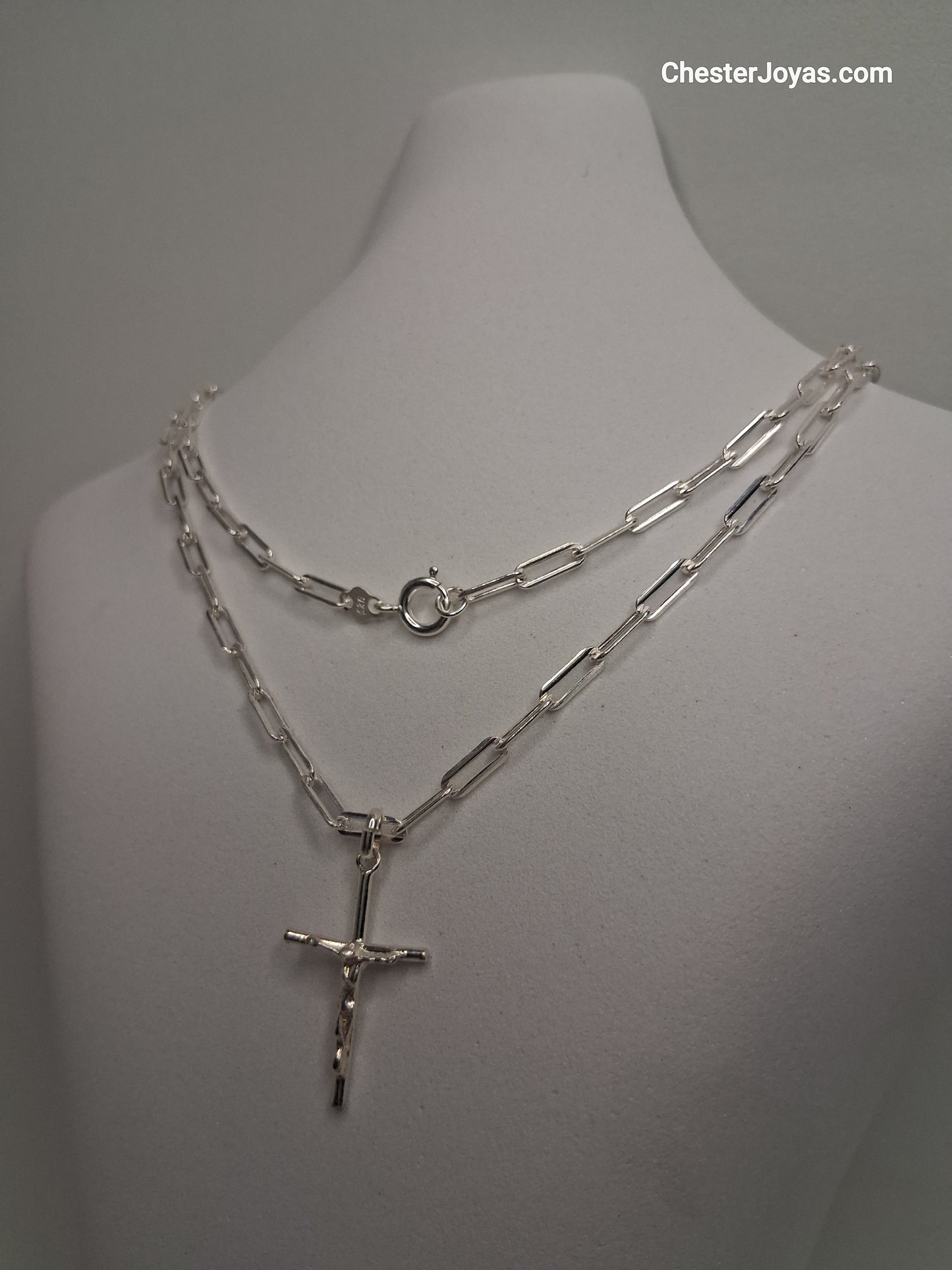 Collar - Forcet FL-80 x 60 cms - Cruz  - Plata925 - Caballero.
