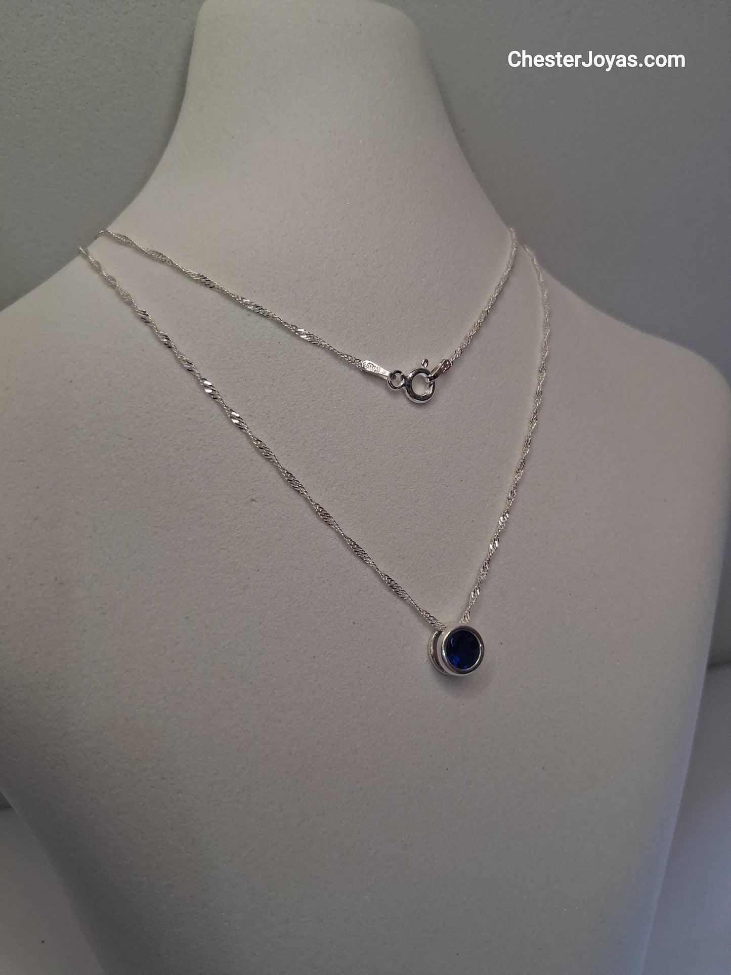 Collar - Susano (Azul) 7mm - Plata925 - Dama.