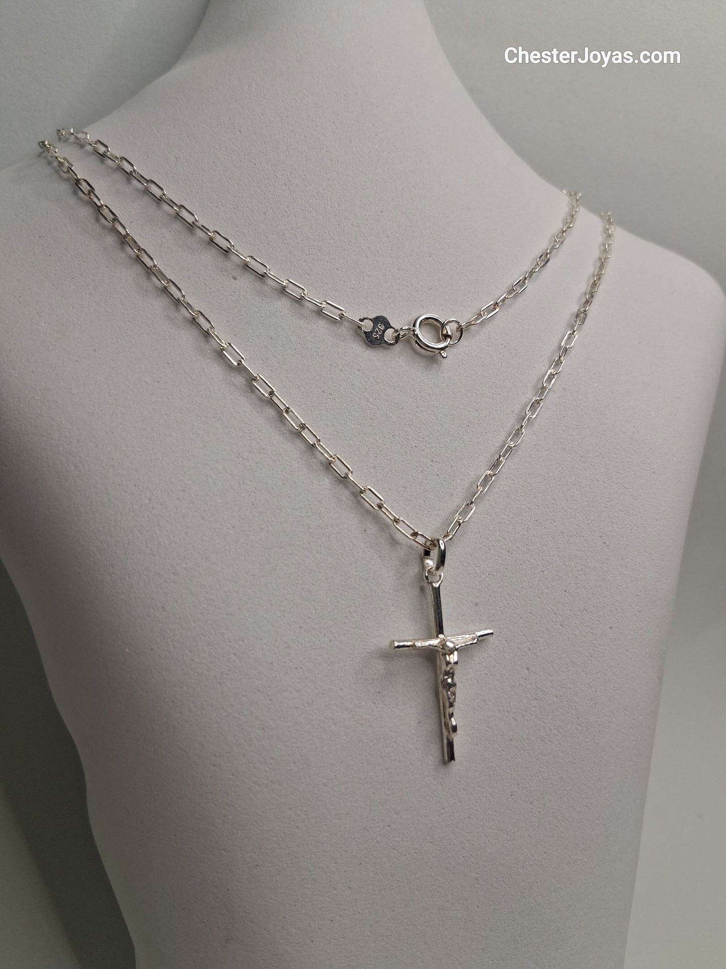 Collar - Forcet Mini x 60 cms - Cruz - Plata925 - Caballero.