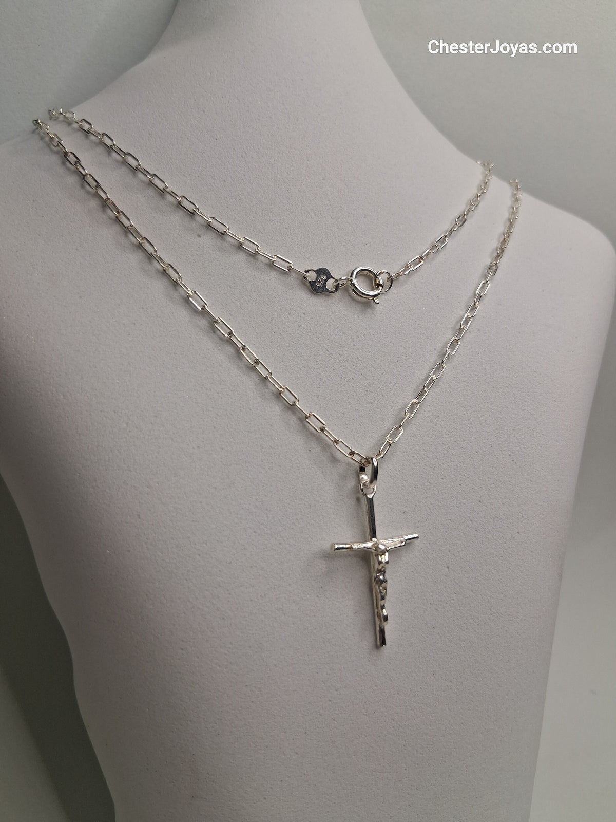 Collar - Forcet Mini x 60 cms - Cruz - Plata925 - Caballero.