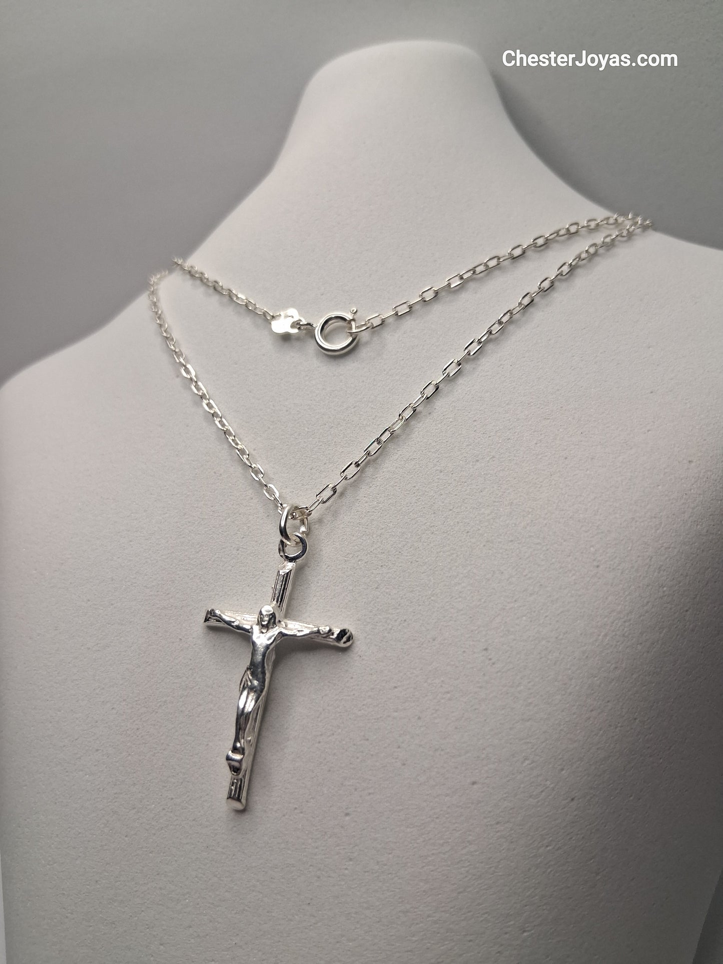 Collar - Mini Forcet x 60 cms - Cruz - Plata925 - Caballero.