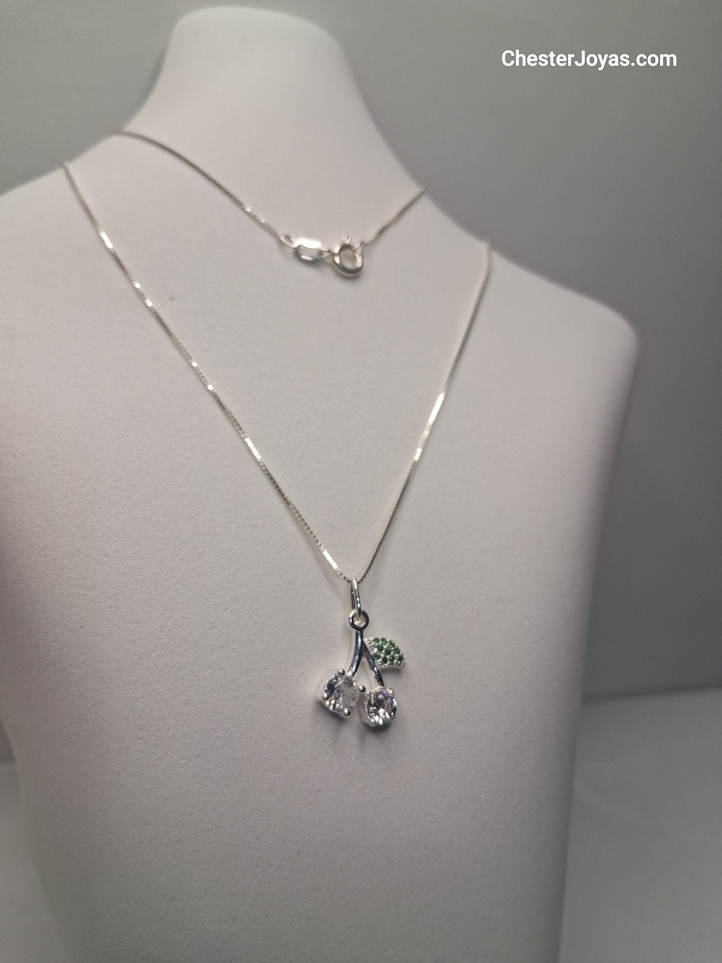 Collar - Cadena (Veneciana) c/ Dije Cere Blanco - Plata 925 - Dama.