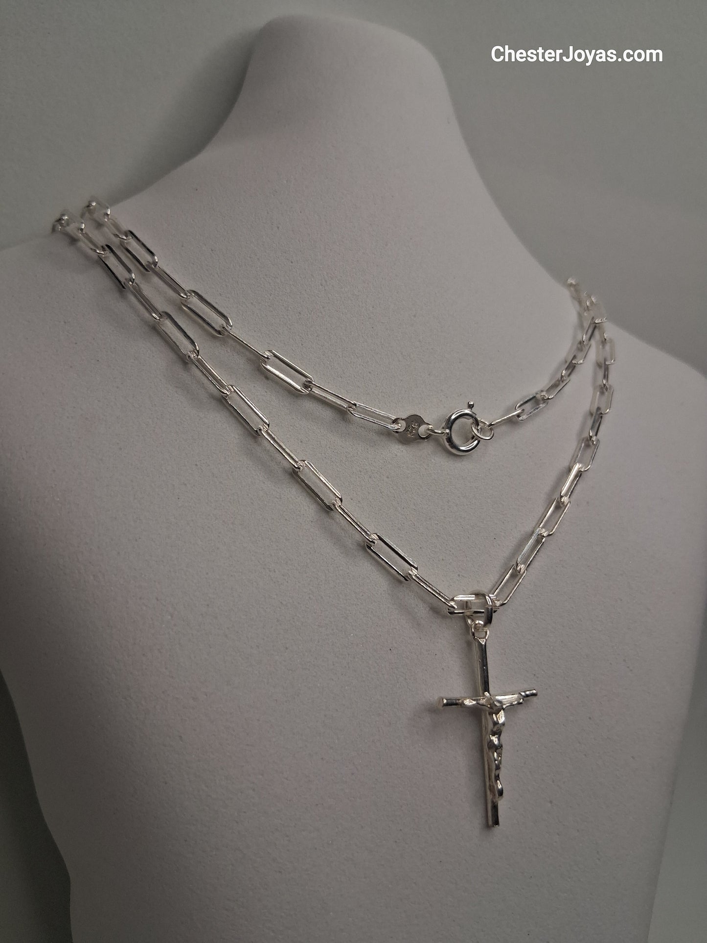 Collar - Forcet FL-80 x 60 cms - Cruz  - Plata925 - Caballero.