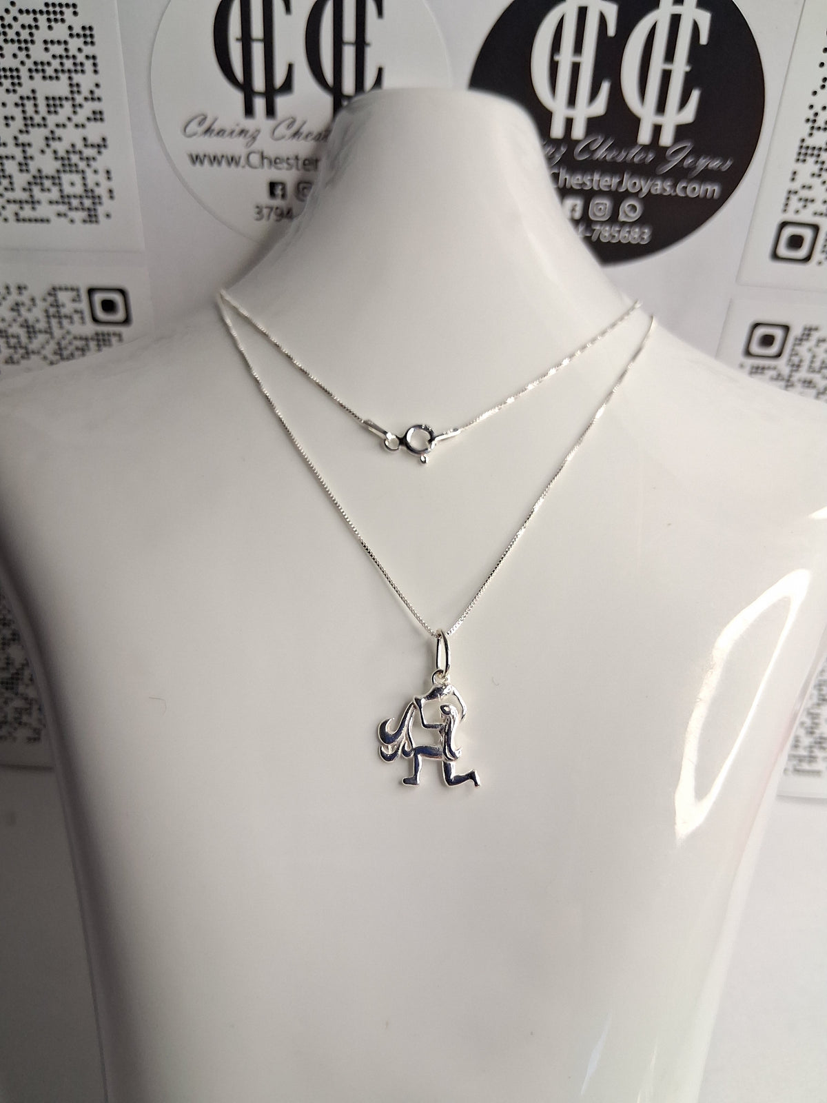 Collar -Cadena Veneciana x 40, 45 y 50 cm - Dije acuario - Plata925 - Dama.