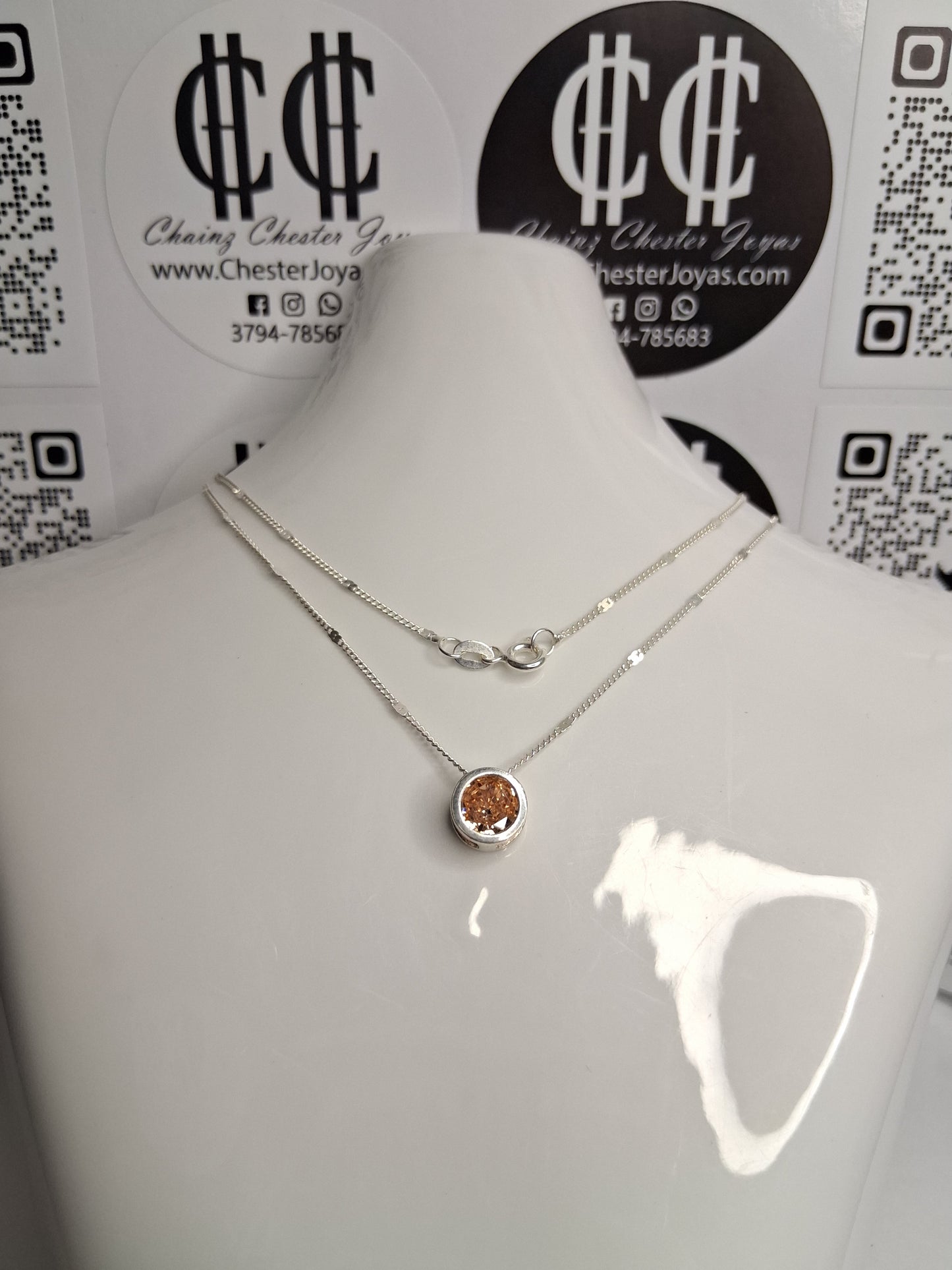 Collar - Susano 7mm (Ámbar) - Plata925 - Dama.