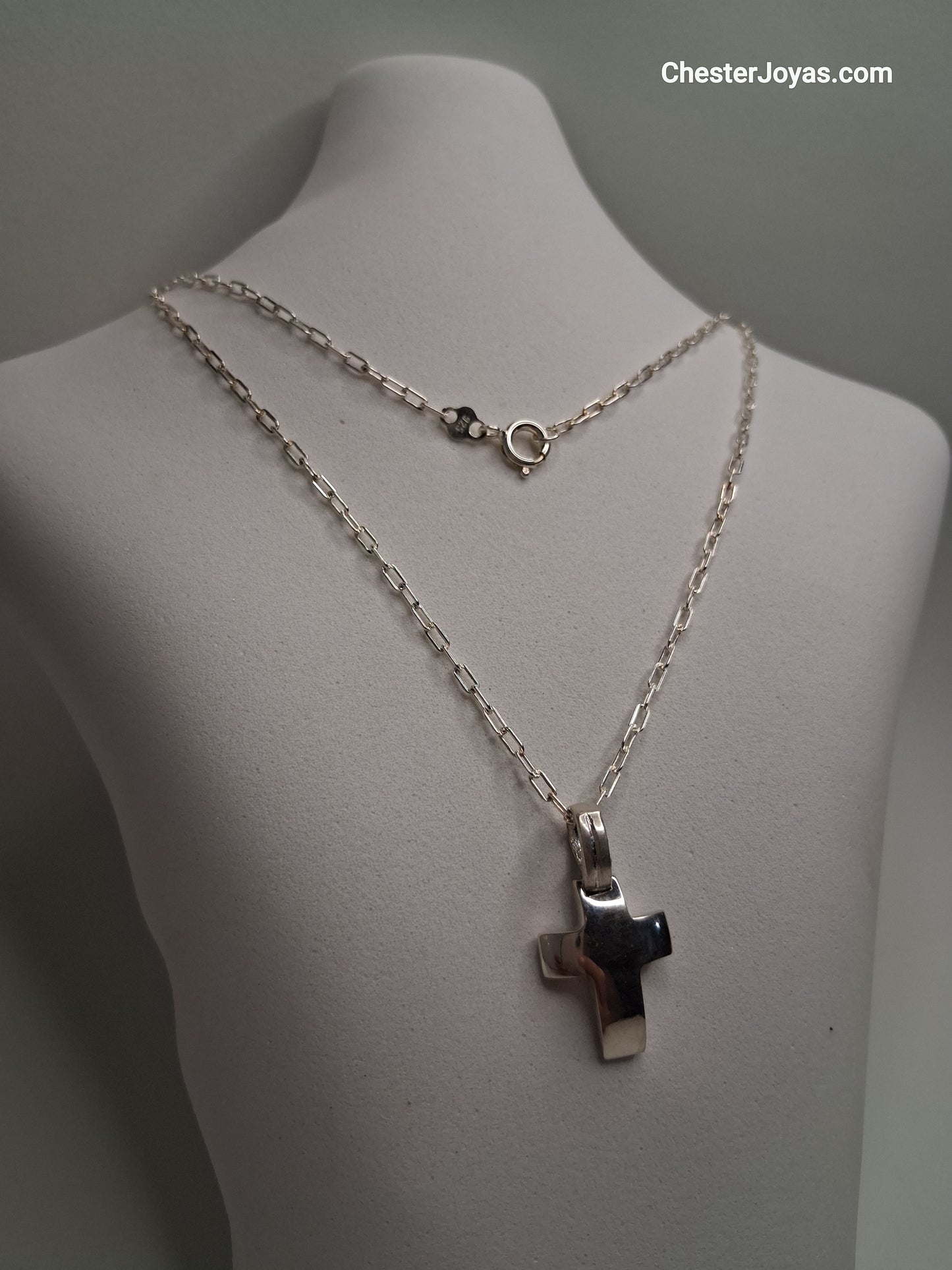 Collar - Forcet Mini x 60 cms - Cruz Bombe - Plata925 - Caballero.