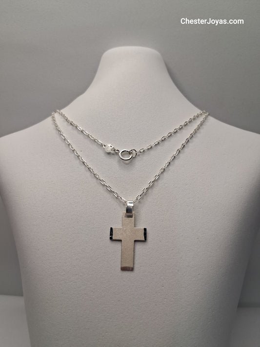 Collar - Mini Forcet x 60 cms - Cruz Chata - Plata925 - Caballero.