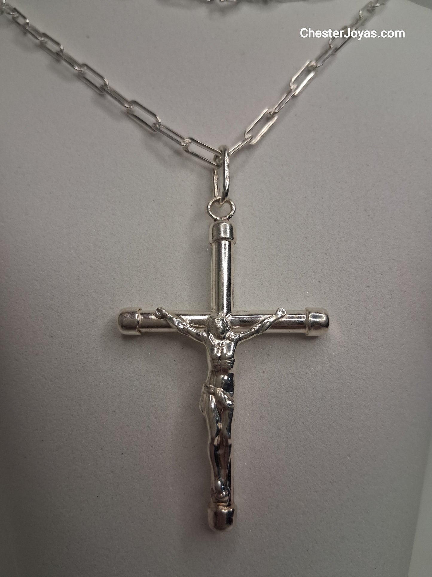 Collar - Forcet FL-80 x 60 cms - Cruz Grande - Plata925 - Caballero.