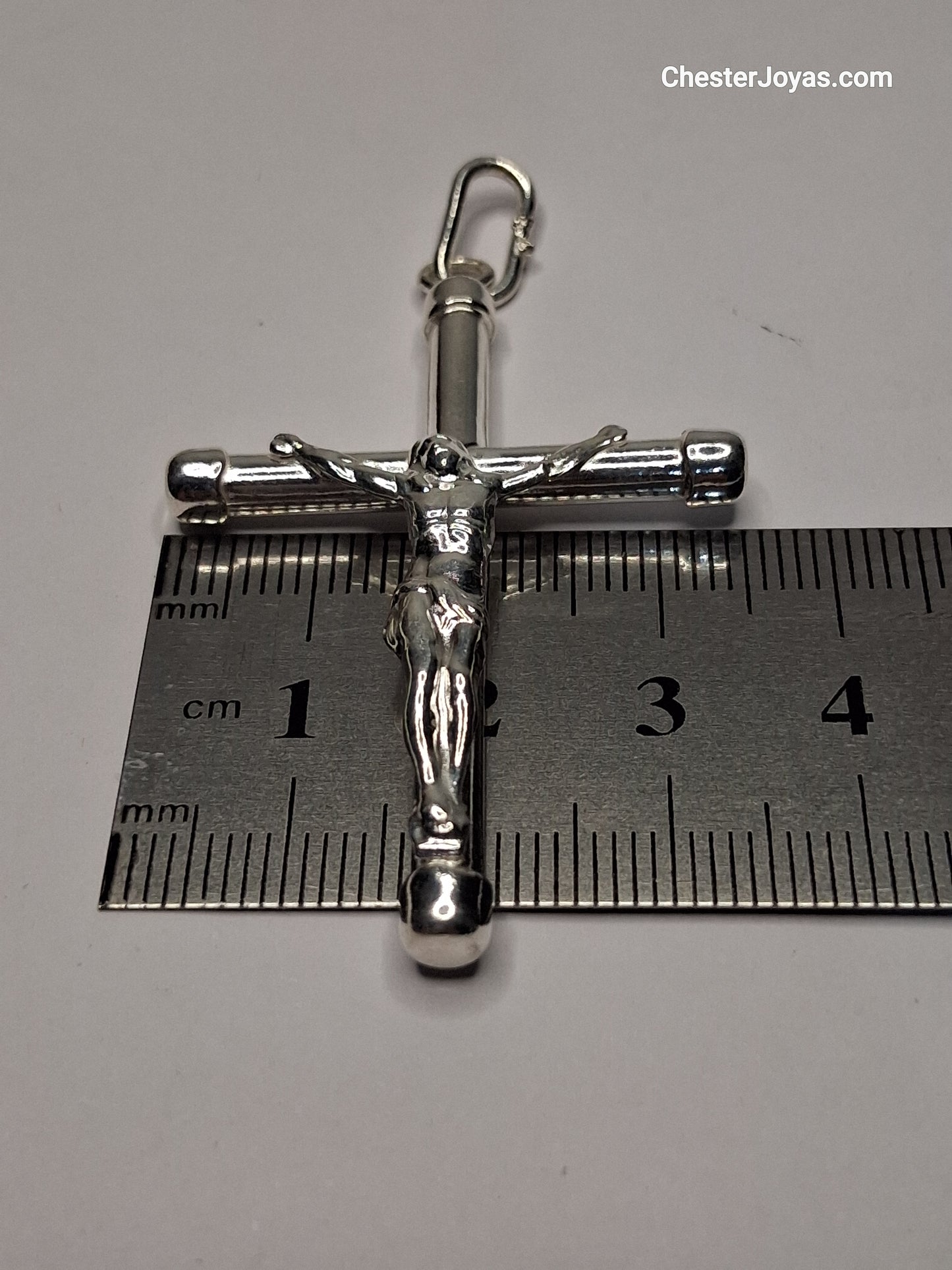 Collar - F-90 x 60 cms - Cruz grande - Plata925 - Caballero.