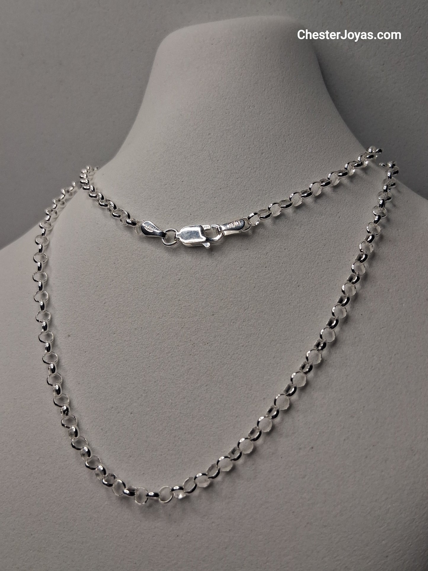 Collar - Cadena Rolo N° 1 - Belcher x 45 Cms - Plata925.