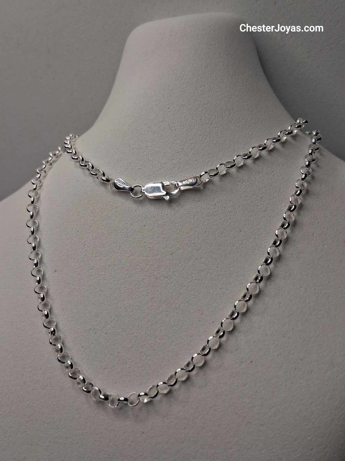 Collar Cadena Rolo N° 1 Belcher x 45 cm Plata 925