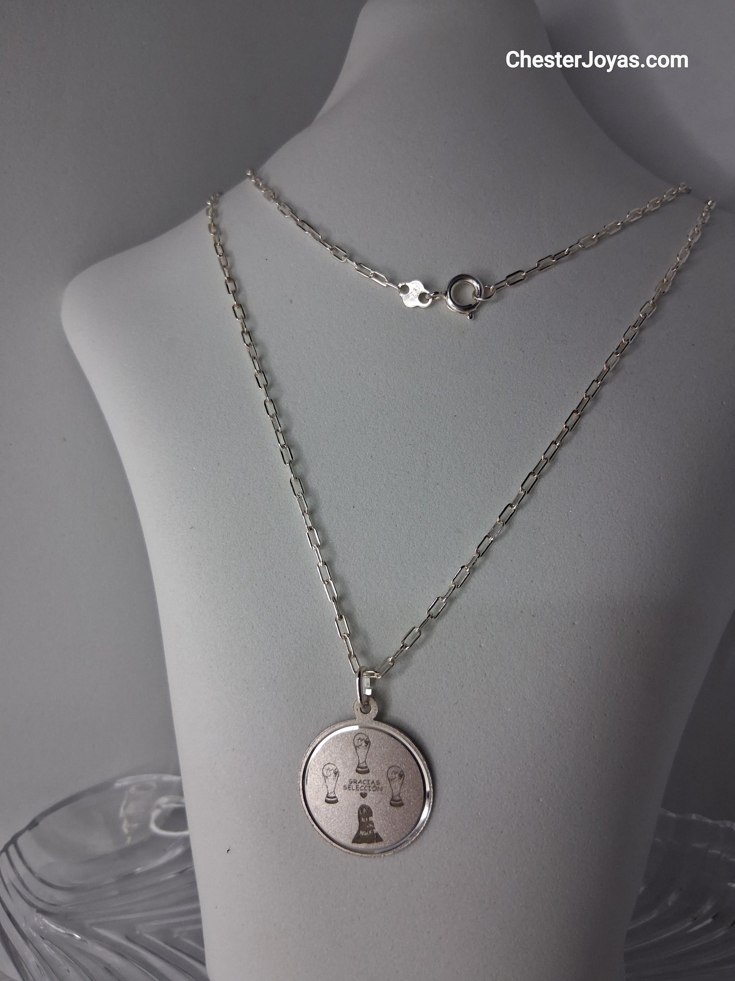 Collar - Forcet Mini x 60 cms - Las Malvinas son Argentinas - Plata925 - Caballero.