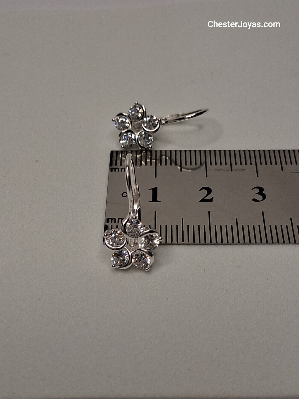 Aros - Brisura Flor Blanco - Plata925 - Dama