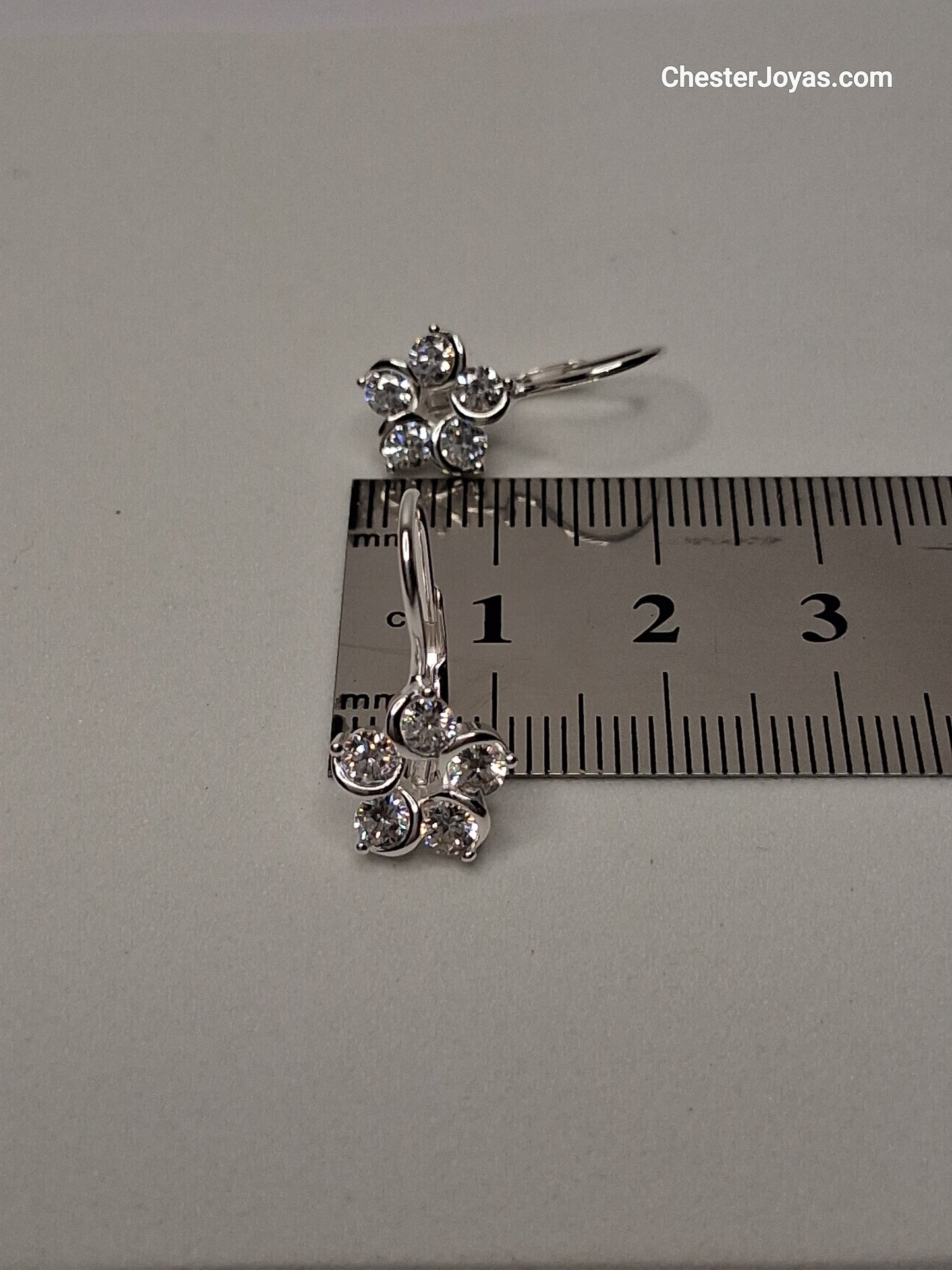 Aros - Brisura Flor Blanco - Plata925 - Dama