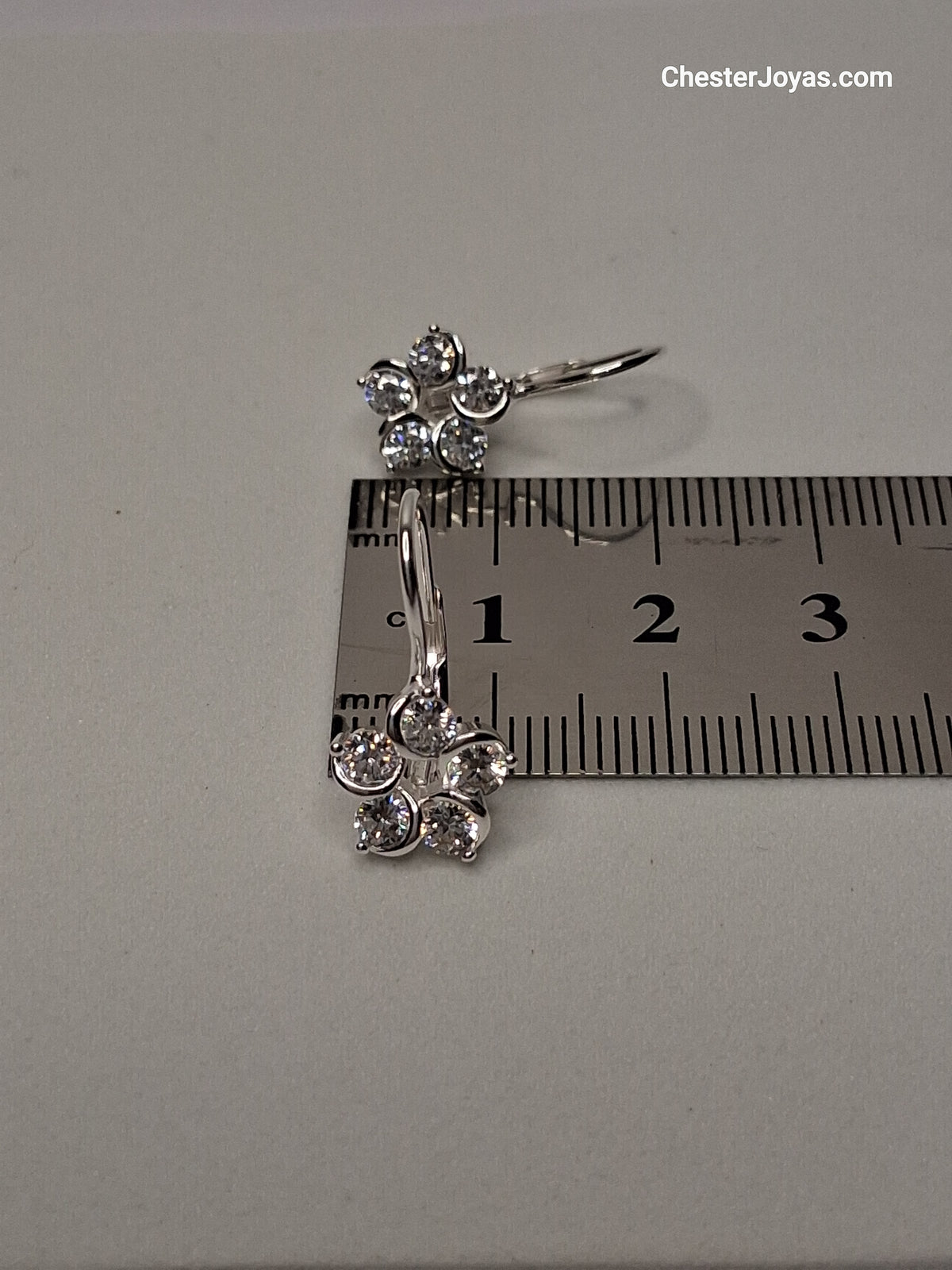 Aros - Brisura Flor Blanco - Plata925 - Dama