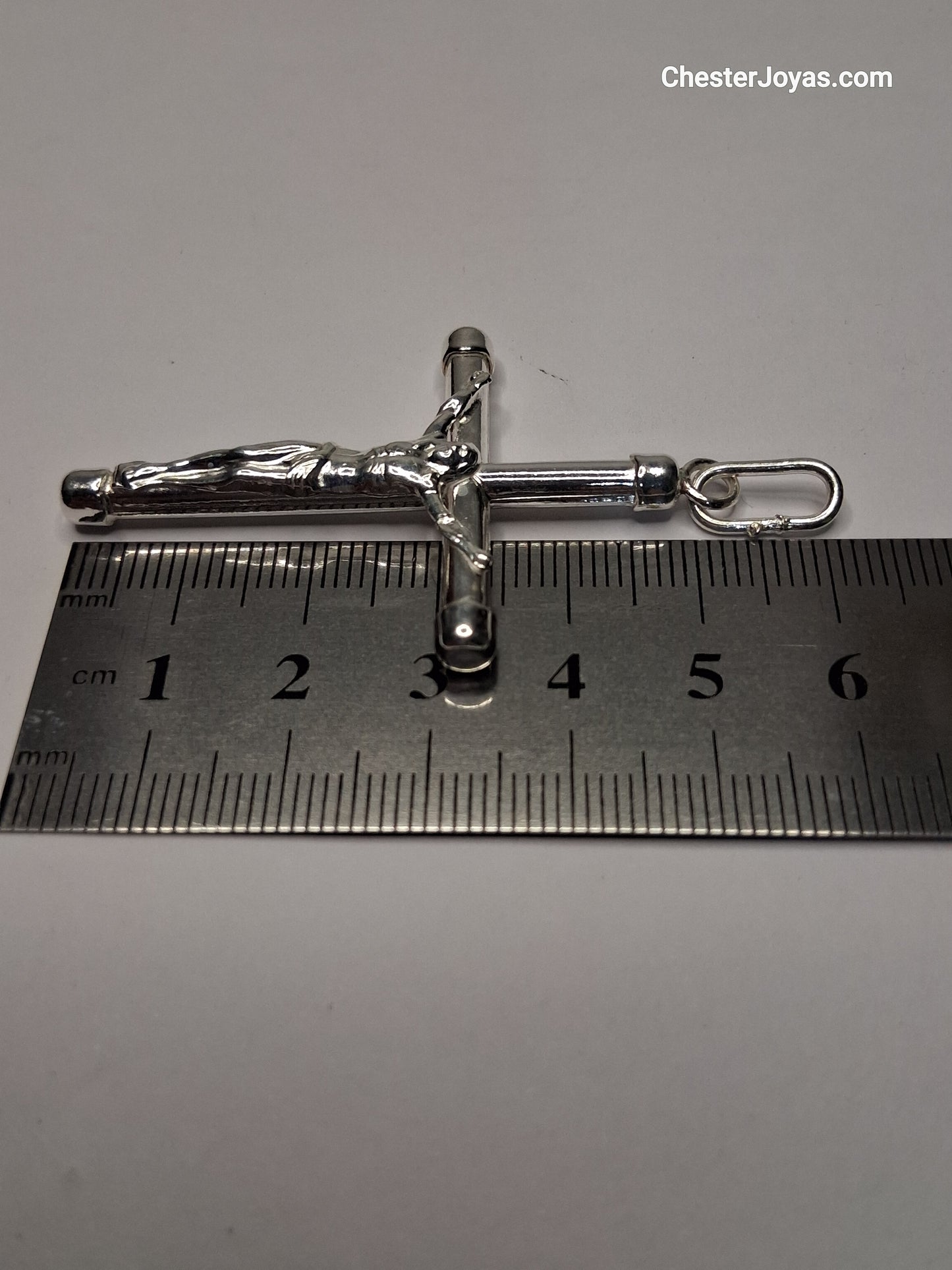 Collar - F-90 x 60 cms - Cruz grande - Plata925 - Caballero.