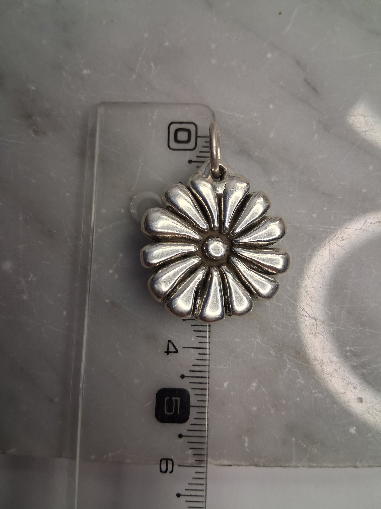 Collar - Cadena con Bolitas x 50 cm - Flor (Plata Inflada) - Plata925.