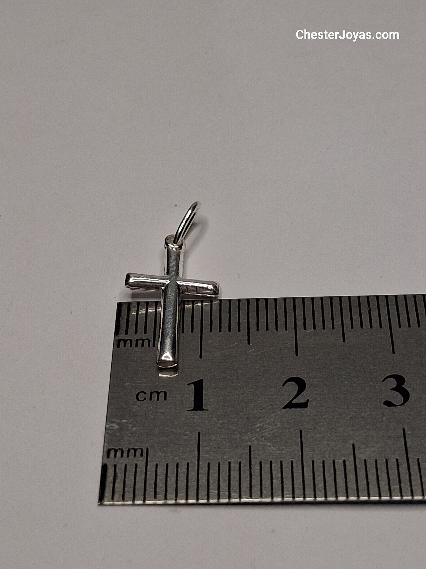 Collar - Cadena Diamantada x 60 cms - Cruz Chica - Plata925 - Caballero.